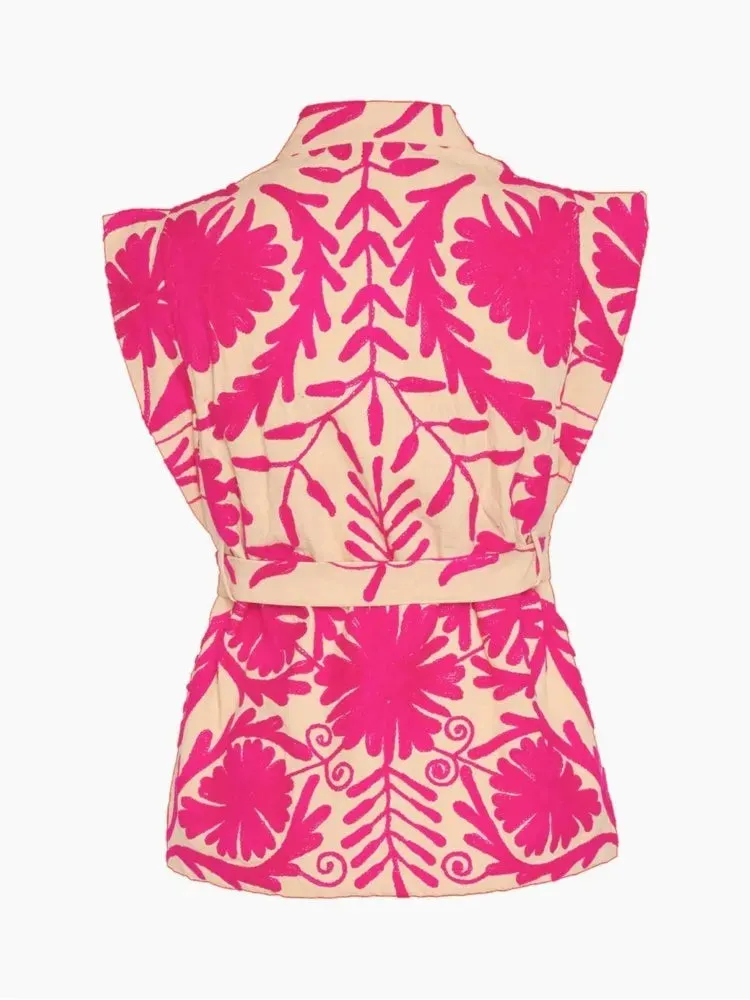 Znbbw Women's V-neck Vintage Printed Vest Coat Lady Fashion Casual Loose Sleeveless Tops 2023 Female Chic Elegant Club Street Wear - Image 5