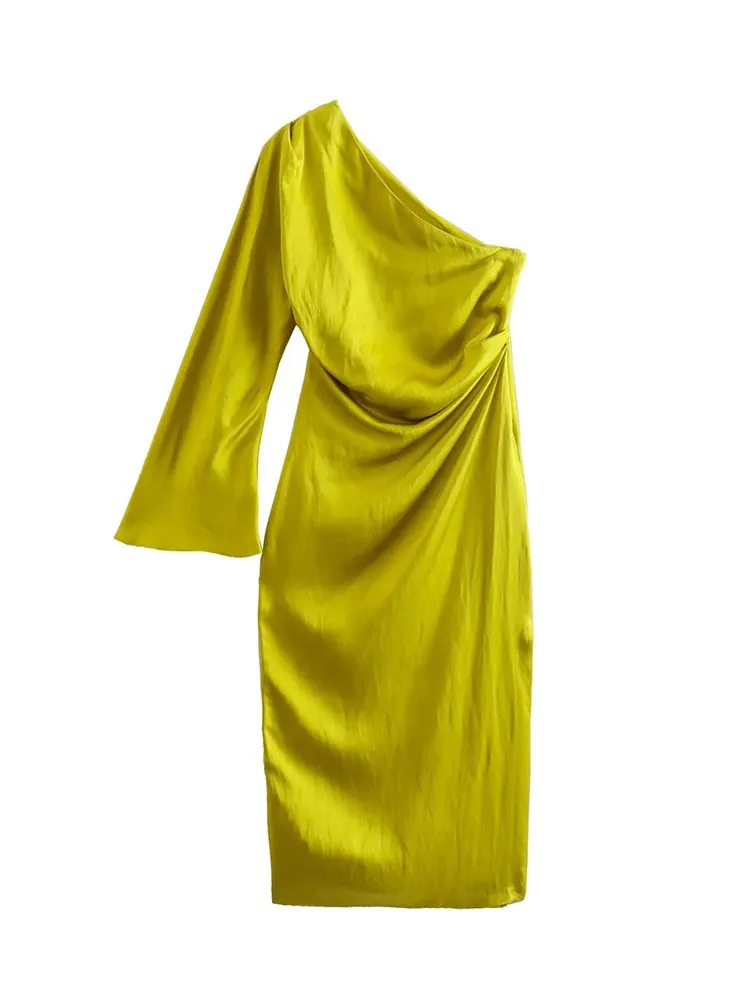 Znbbw Women Solid Sexy Party Dresses Women Single Long Sleeve Slim Bodycon Lady Casual Midi Dress 202306 - Image 6