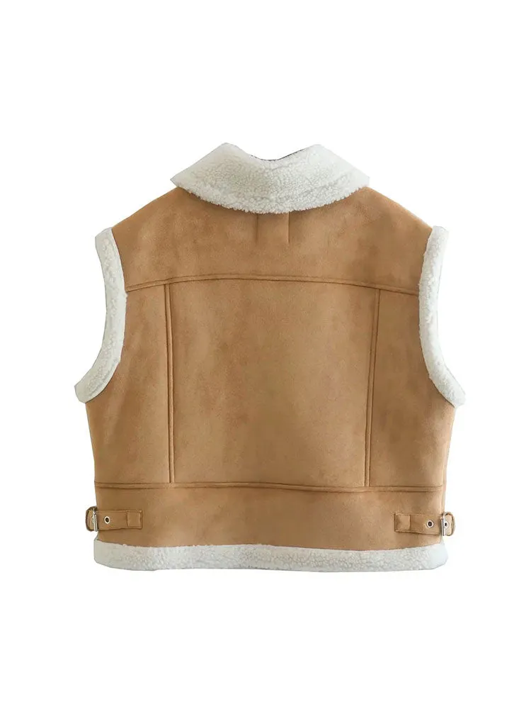 Znbbw Autumn Spring Vest Coat Women Jacket Splice Sleeveless Waistcoat Coat Ladies Warm Outwear Tops - Image 7