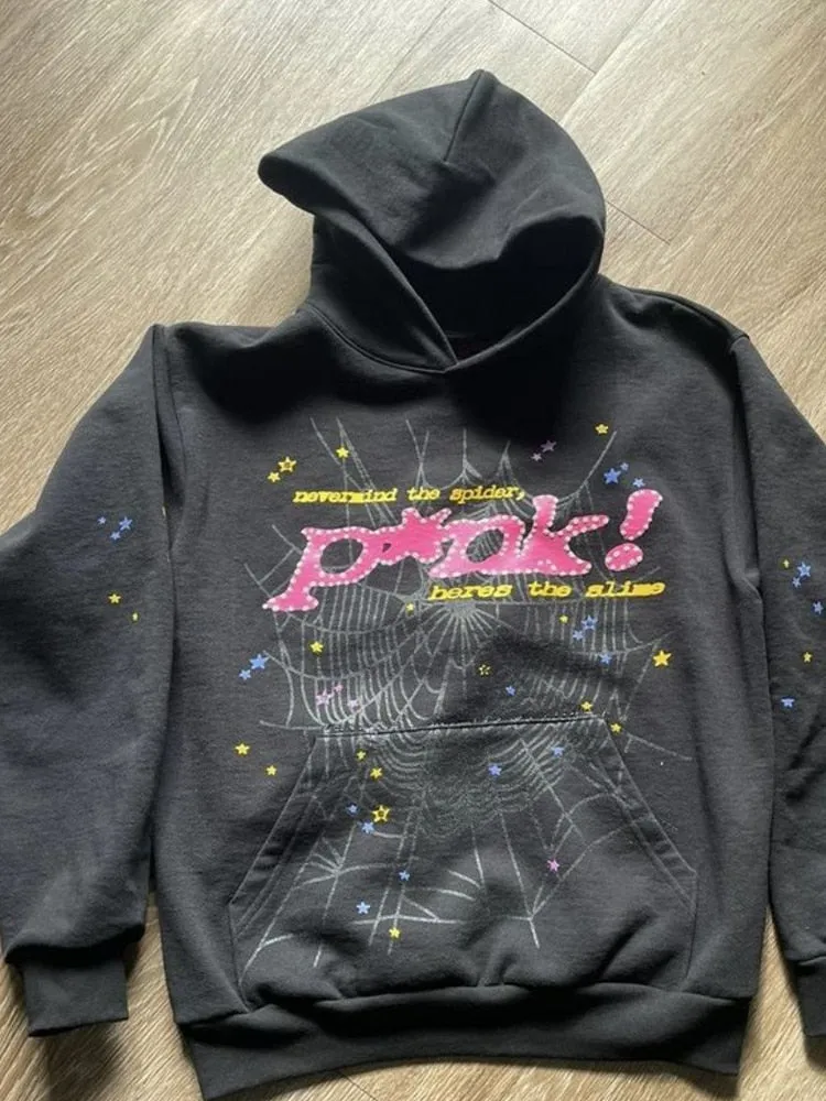 znbbw Autumn Graphic Hoodies Casual Outfit For Women 2023 Long Sleeve Hooded Top Female Black Letter Print Pocket Hoodies 0410 - Image 7