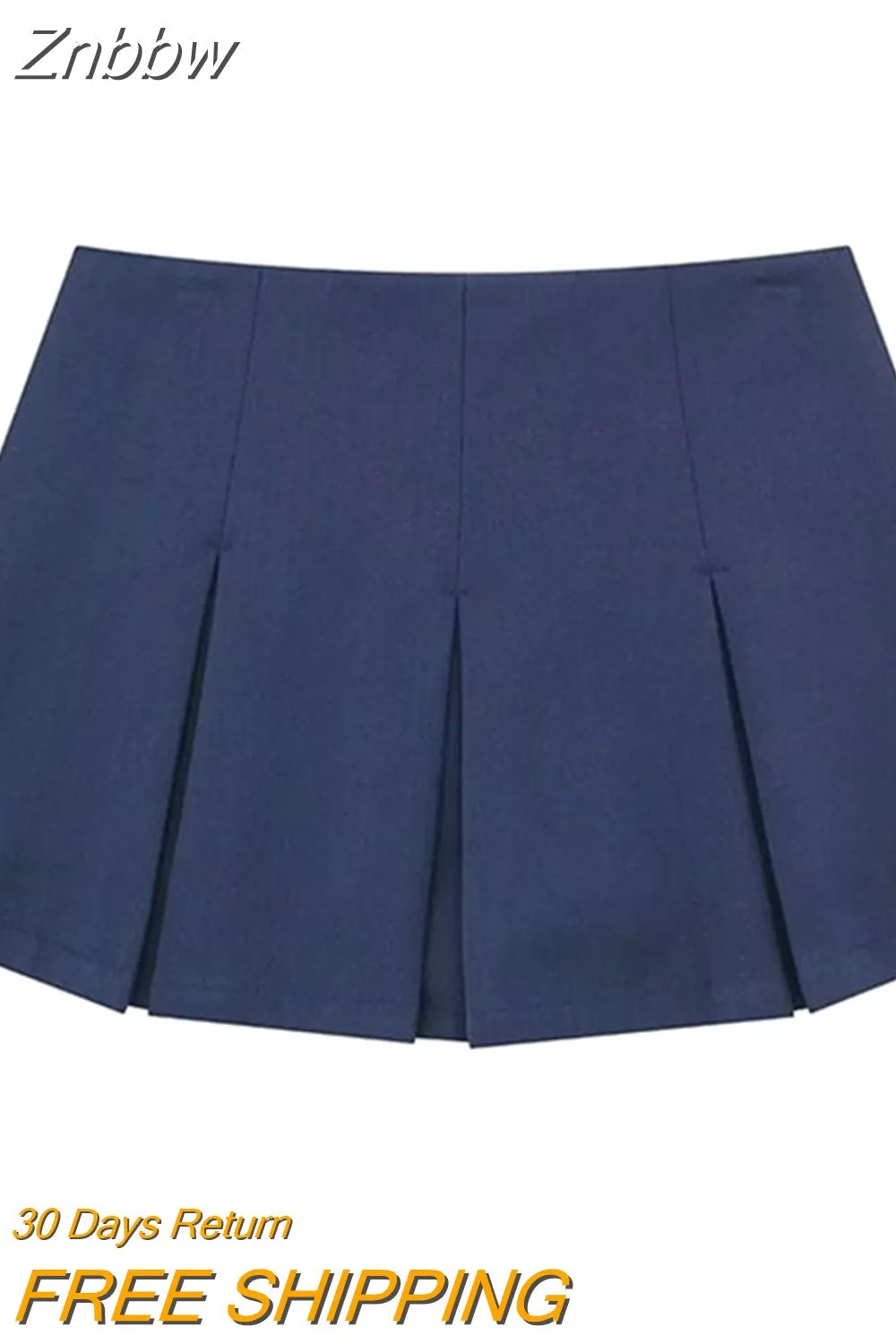 Znbbw 2023 Spring Autumn Fashion Pleated Shorts Skirt Casual Women Solid Color Simple Mini Skirt Bottom Female - Image 4