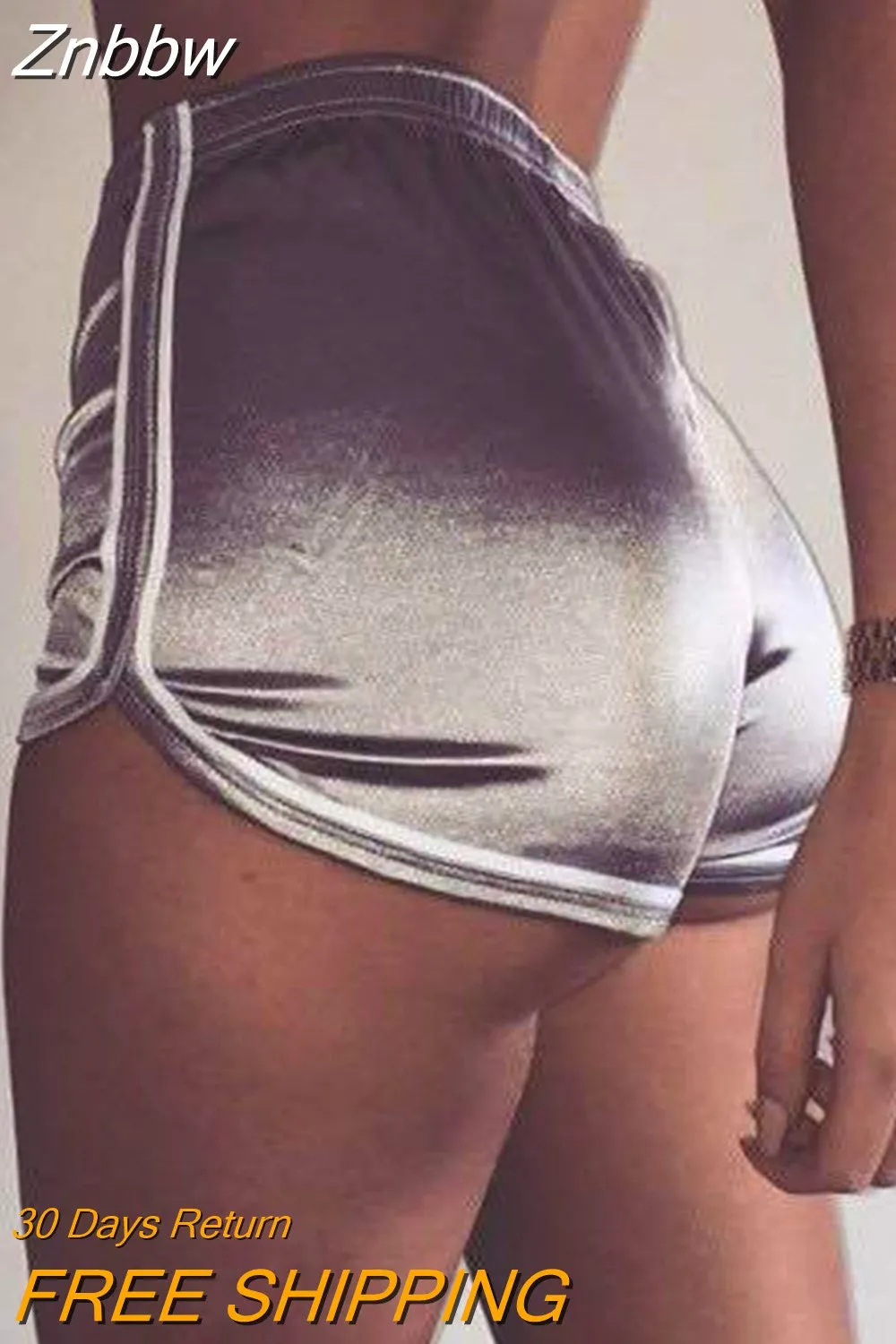 Znbbw Women Shorts Summer Silk Slim Beach Casual White Egde Shorts Hot - Image 5