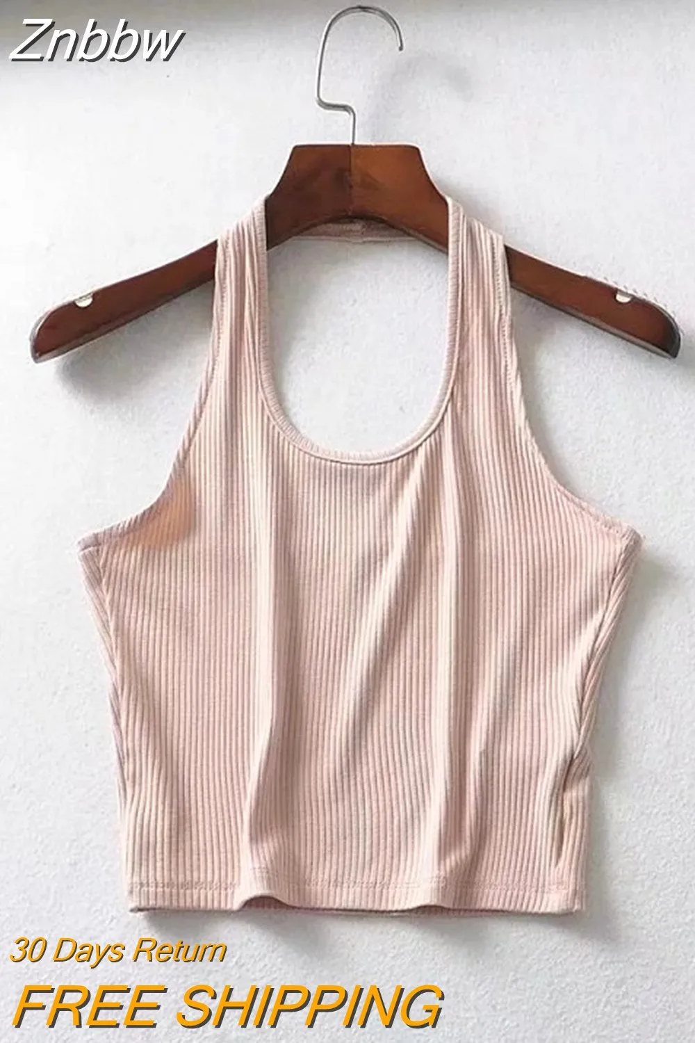 Znbbw Women Ribbed Crop Top With Halter Tank Top Women Summer Vintage Sleeveless Camis 90s Cool Girls Streetwear Green Soft Tees - Image 4