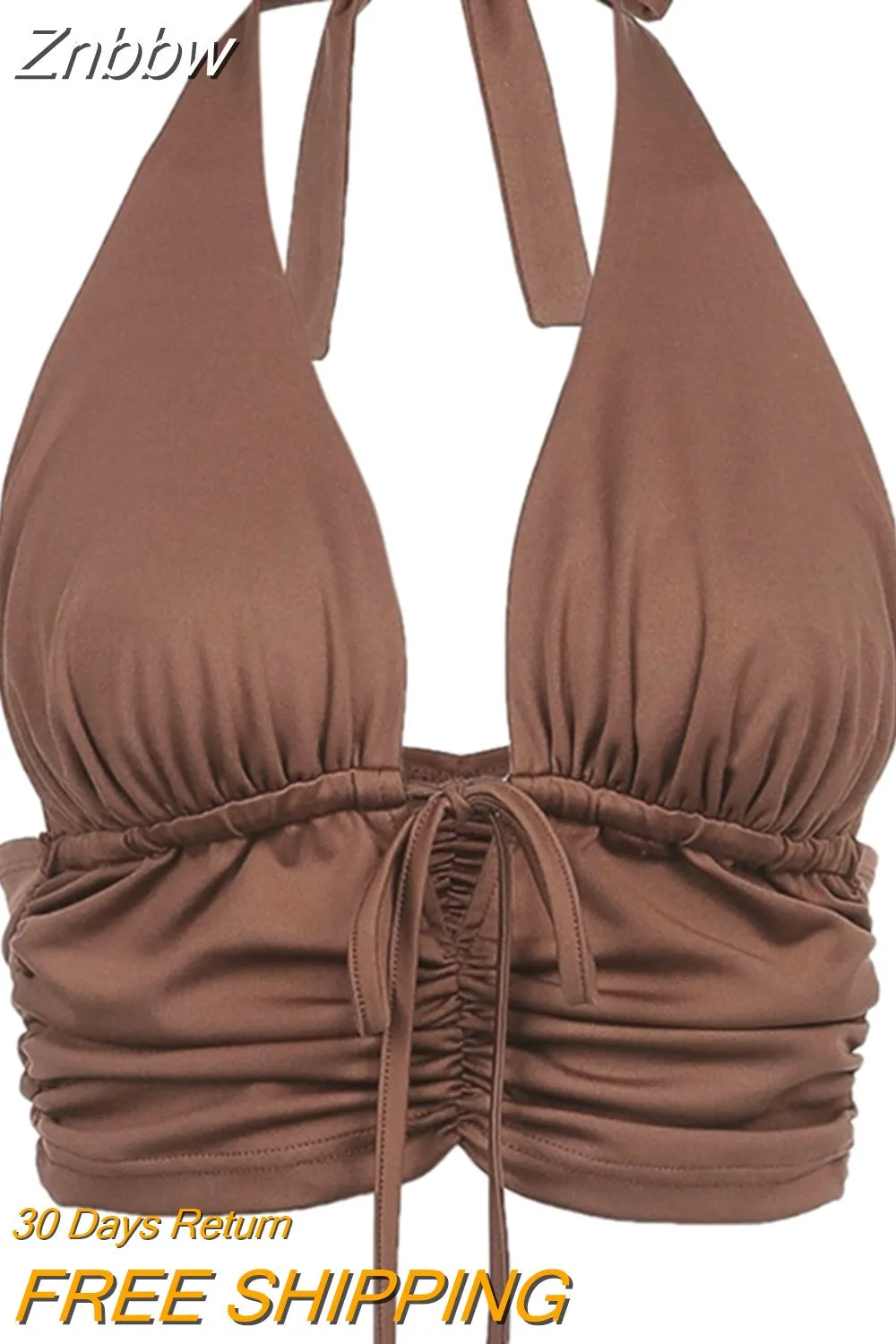 Znbbw Style Sexy Vintage Strappy Y2K Halter Crop Top Women Summer 90s Backless Cami Tops Tees Ladies Fashion Fitness Camisole Party - Image 5