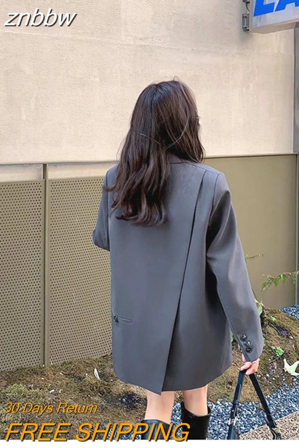 znbbw 2023 Winter New In Korea Style Long Sleeve Women Blazer Office Lady Loose Solid Suit Work Blazers Spring Female Coat - Image 2