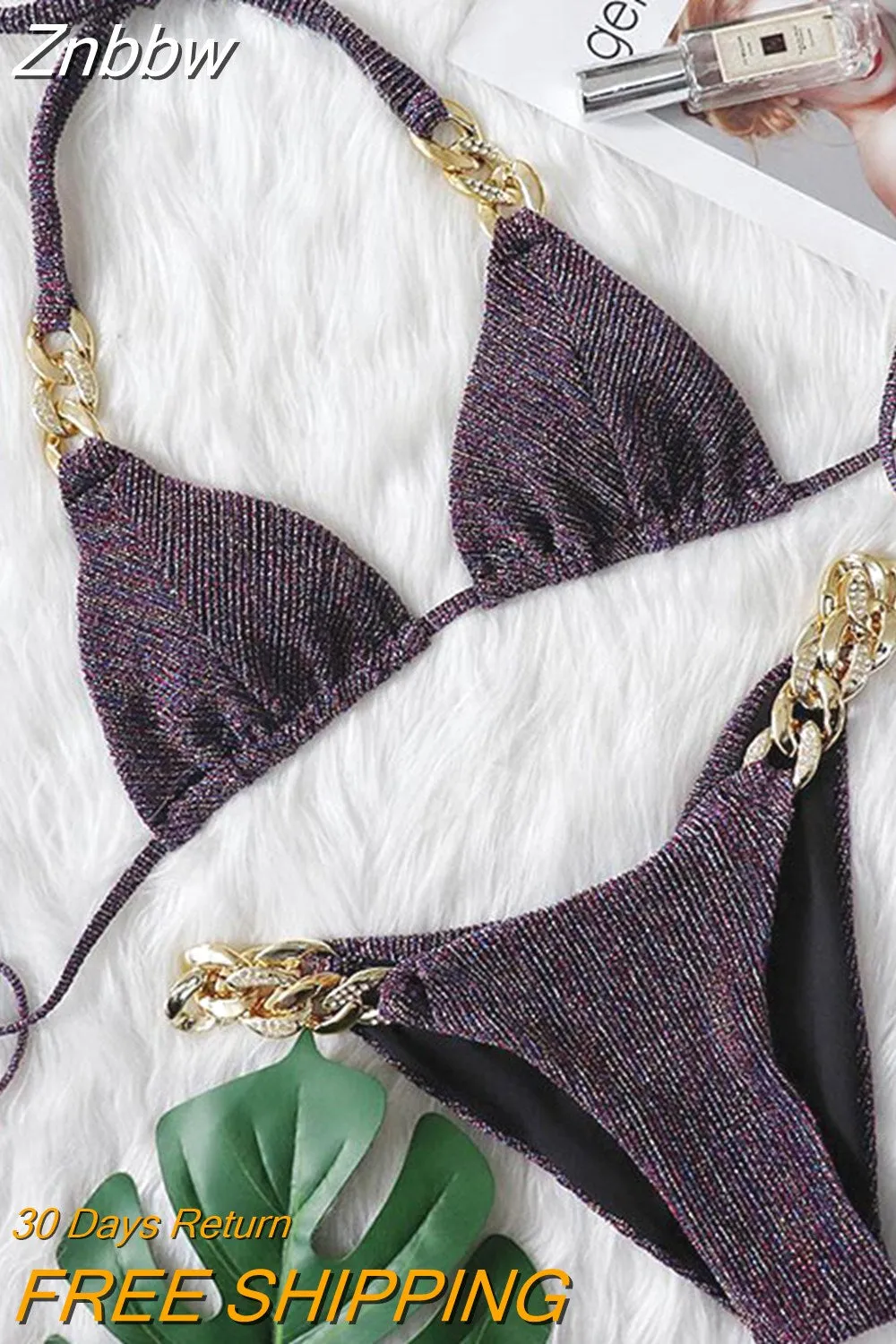 Znbbw Women's Swimsuit 2023 New Stylish Solid Swimwear Bikini Set Diamond Separate Beachwear Swimsuit Female Sexy Bathing Suits - Image 4