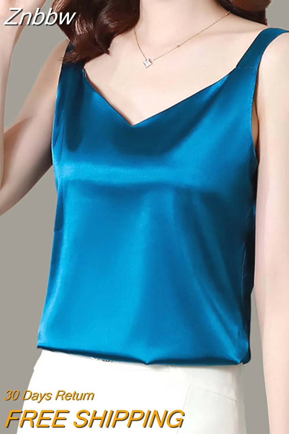 Znbbw 2023 Summer Women Silk Satin Tops Candy Color Camisole Sexy Halter Shirts Tank Tops Ladies Basic Vest Vintage Female Clothes