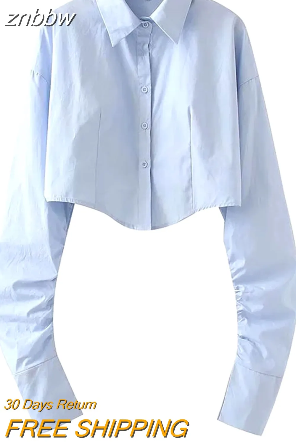 znbbw 2023 Spring Korean Style Long Sleeve White Shirt Women Sexy Button Ladies Crop Tops Blouse Street New In Female Clothing - Image 3