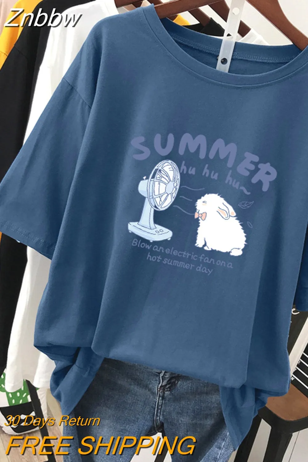 Znbbw 100% Cotton L-5XL T Shirt Plus Size Tshirt Short Sleeve Women Top Summer Cartoon Print Couple O Neck Oversized T Shirts - Image 11