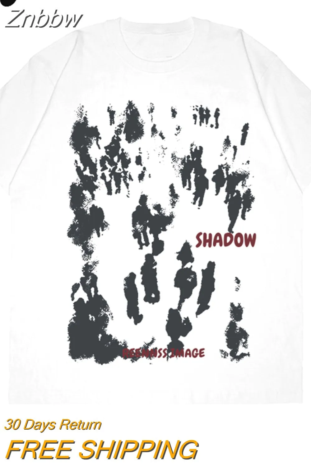 Znbbw Hip Hop Men's Short Sleeve T Shirt Vintage Character Shadow Print T Shirt 2023 Streetwear Harajuku Casual Cotton T Top - Image 8
