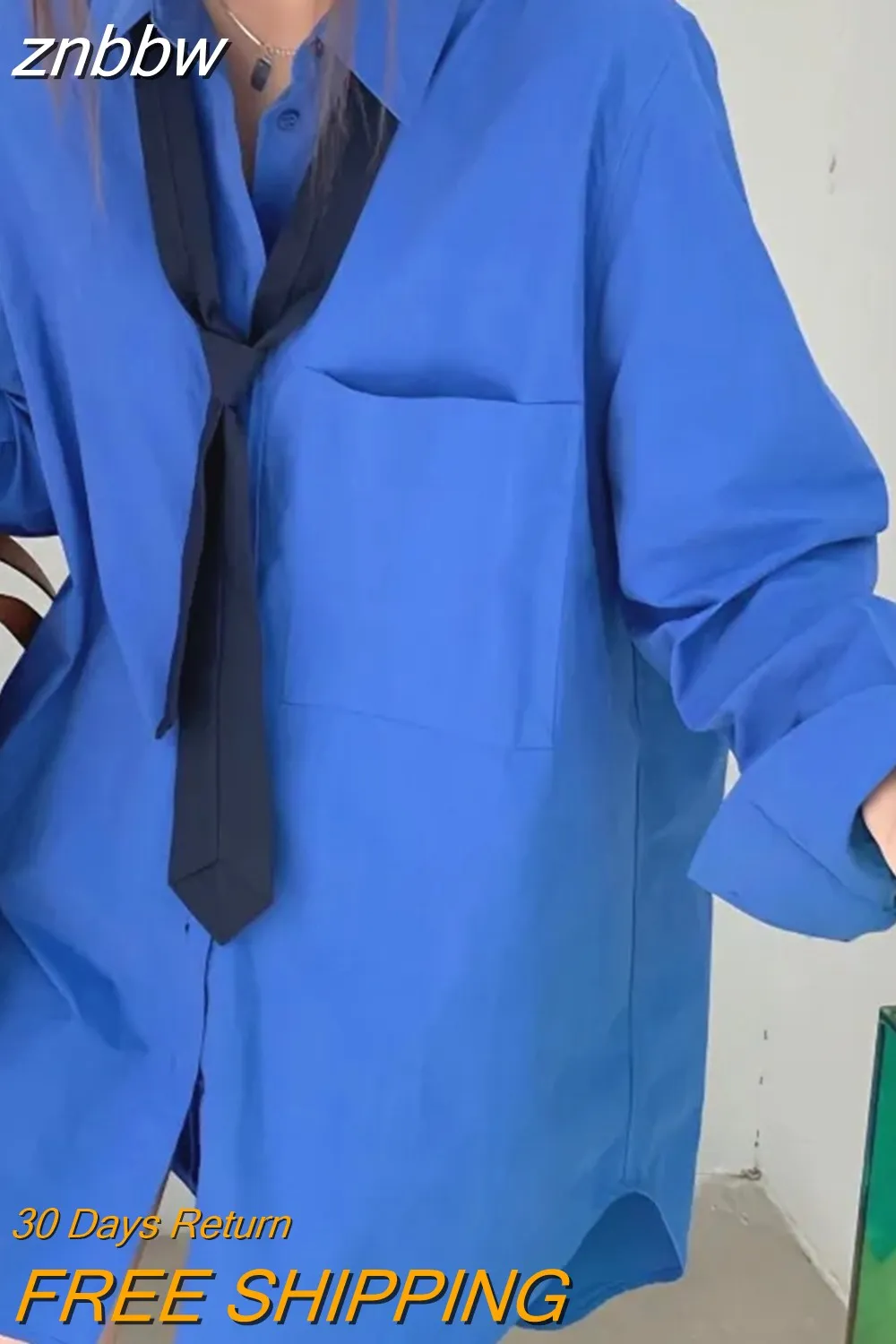 znbbw 2023 Summer Minimalist Long Sleeve Tie Women White Shirt Korea Style Button Loose Woman Blouse Work Female Clothing Tops - Image 3