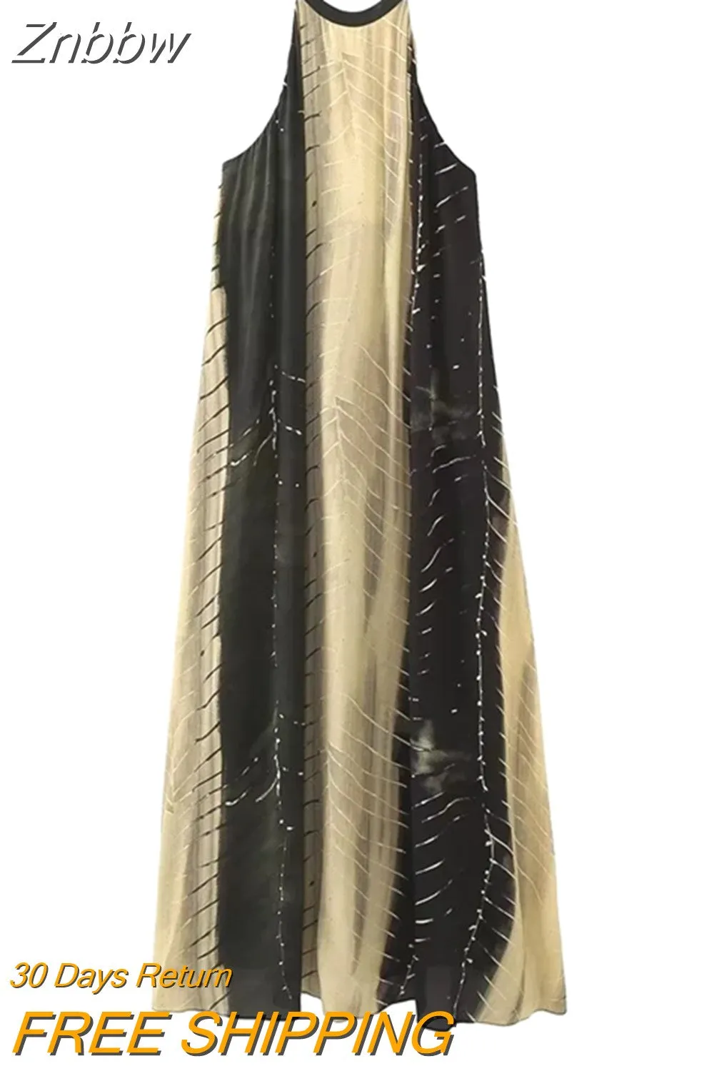 Znbbw TRAF 2023 Women Summer Dress O-neck Sleeveless High Waist Midi Dress Elegant Street Female Party Dresses Vestidos