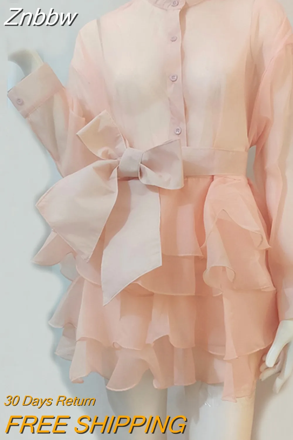 Znbbw Women Spring Autumn Winter Shirt Temperament Chiffon Chic New Style Ruffle Foreign Style Senior Design Bow Tie Small Shirt D2348 - Image 8