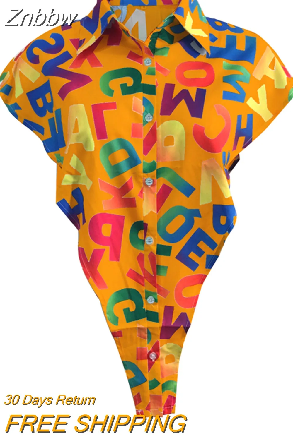 Znbbw Multicolor Letter Print Fashion Oversized Shirt Hollow Out Side White Tops Women Turn-Down Collar Streetwear Blouses - Image 5