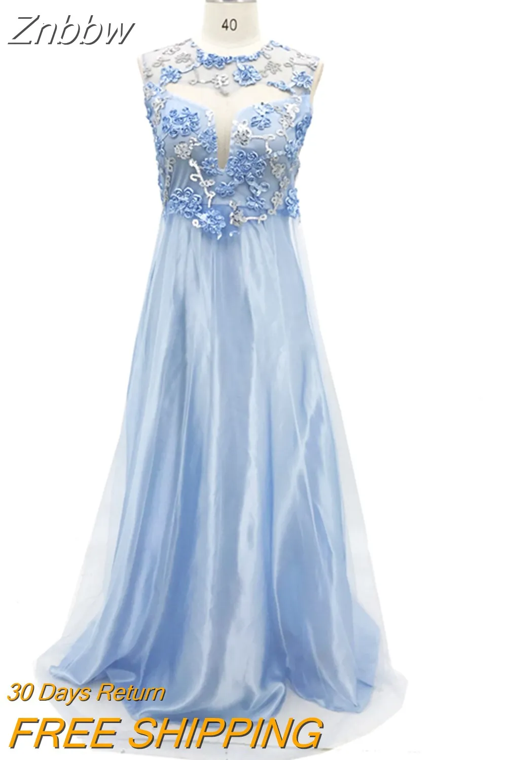 Znbbw Women Long Dress Formal Prom Party Sleeveless Round Neck Dresses Fashion New Ladies Ball Gown Dresses - Image 6