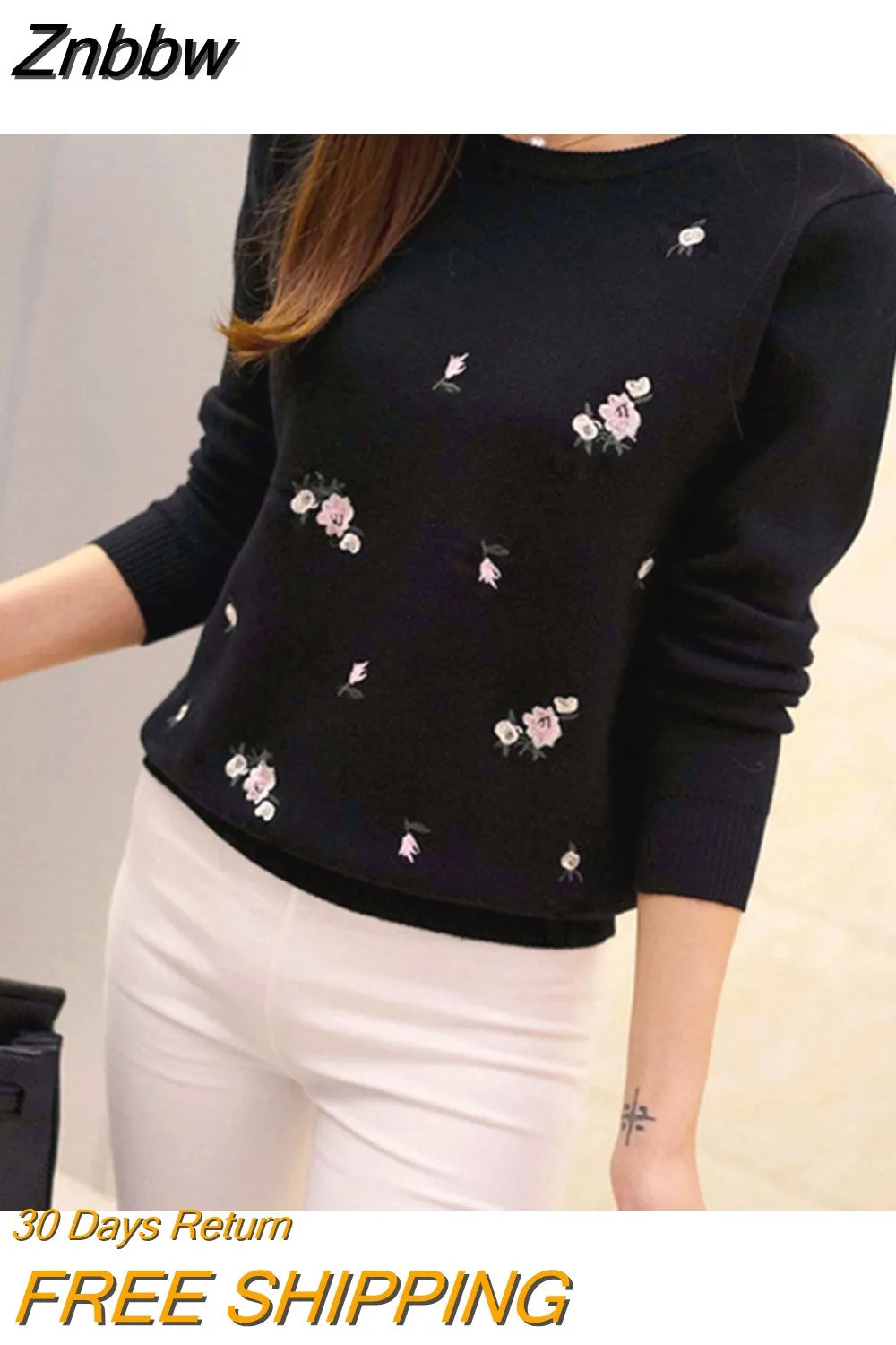 Znbbw Autumn Sweater Women Embroidery Knitted Winter Women Sweater And Pullover Female Tricot Jersey Jumper Pull Femme - Image 5