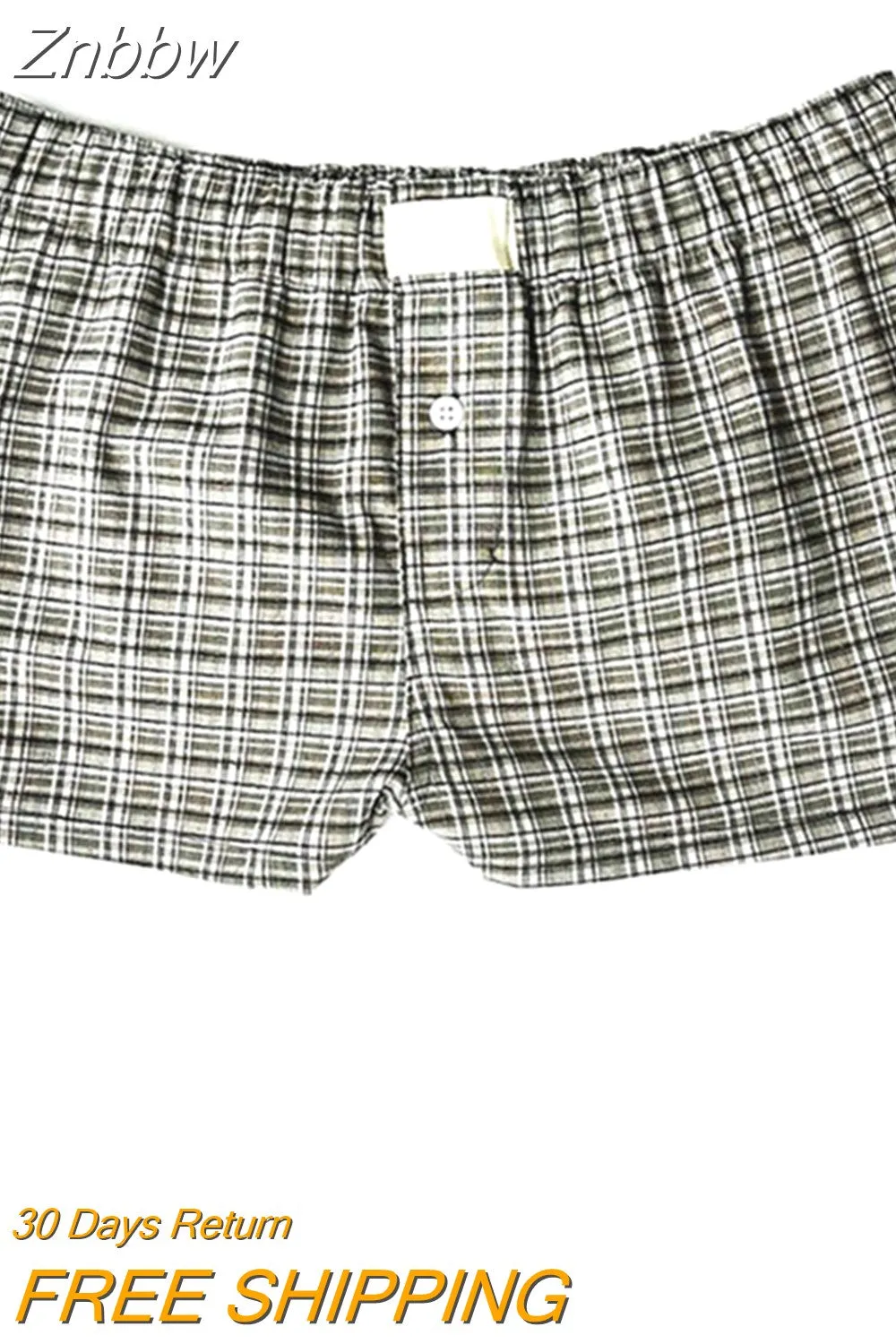 Znbbw Women's Y2k Pajamas Shorts Cute Plaid Pj Short Pants Flannel Lounge Sleep Shorts Bottoms Elastic Waist Baggy Boxers Tracksuit 0410 - Image 8