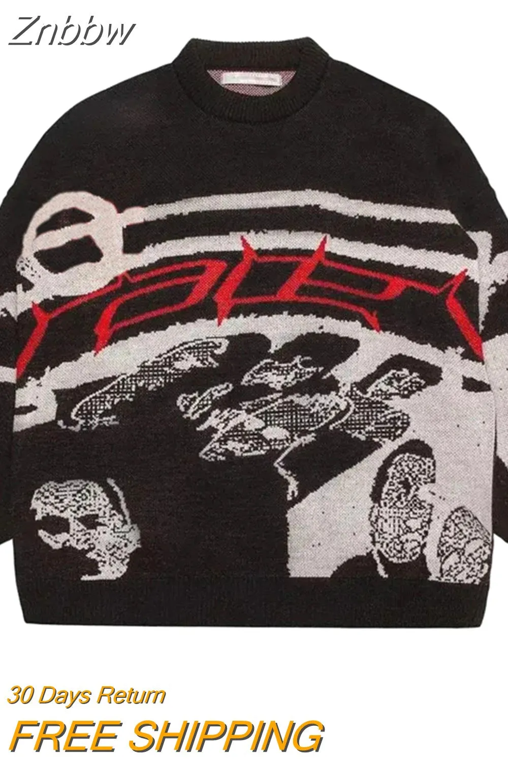 Znbbw Women Winter Y2K Pullovers Sweaters Korean Fashion Fairy Grunge Knitted Streetwear Sweater Harajuku Men Pullover Knitwear Tops - Image 4