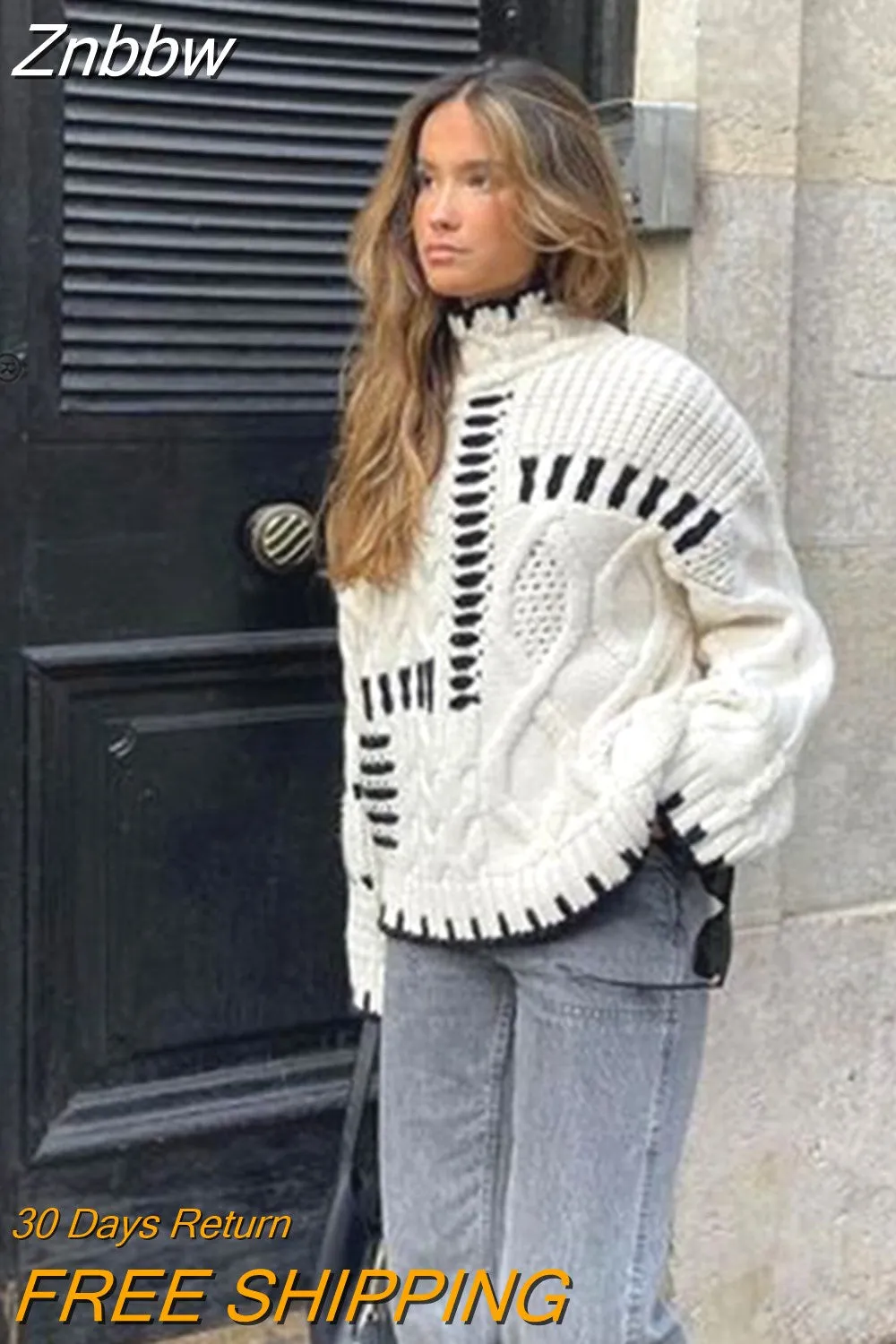 Znbbw Women Jumper 2023 Autumn Winter Knitted Sweater Pullover Women Sweaters Pull Femme