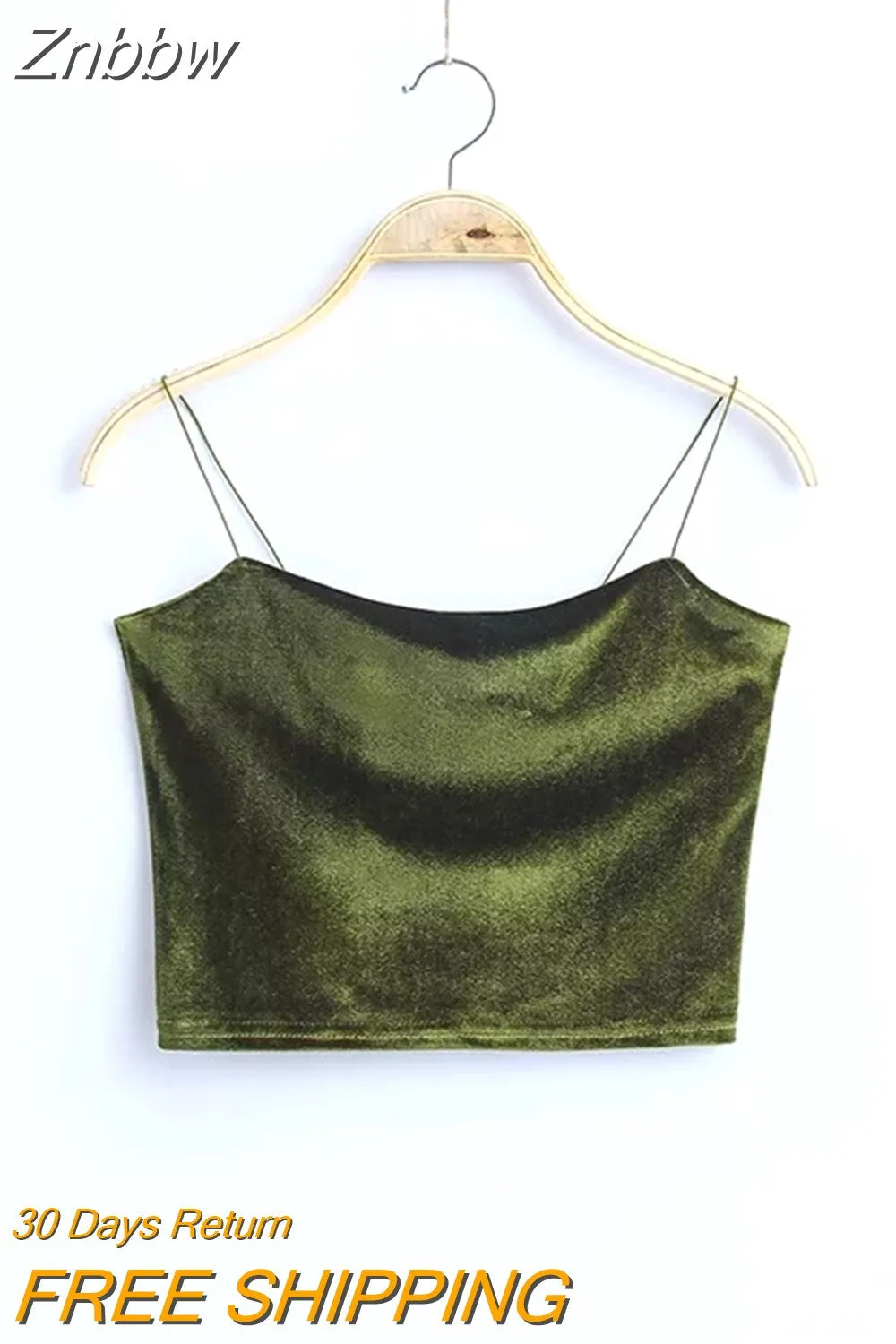 Znbbw Sexy Spaghetti Straps Tank Top Velvet Short Crop Top 7 Colors Sexy Boob Tube Top Bustier Brief Vest T-shirts Tee - Image 7