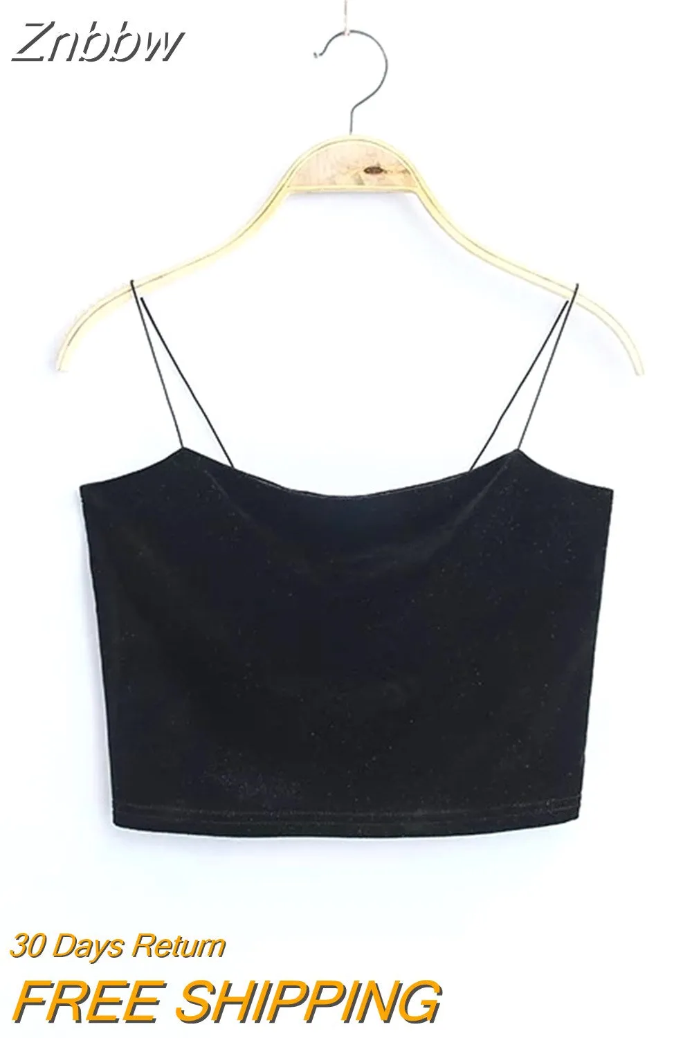 Znbbw Sexy Spaghetti Straps Tank Top Velvet Short Crop Top 7 Colors Sexy Boob Tube Top Bustier Brief Vest T-shirts Tee - Image 4