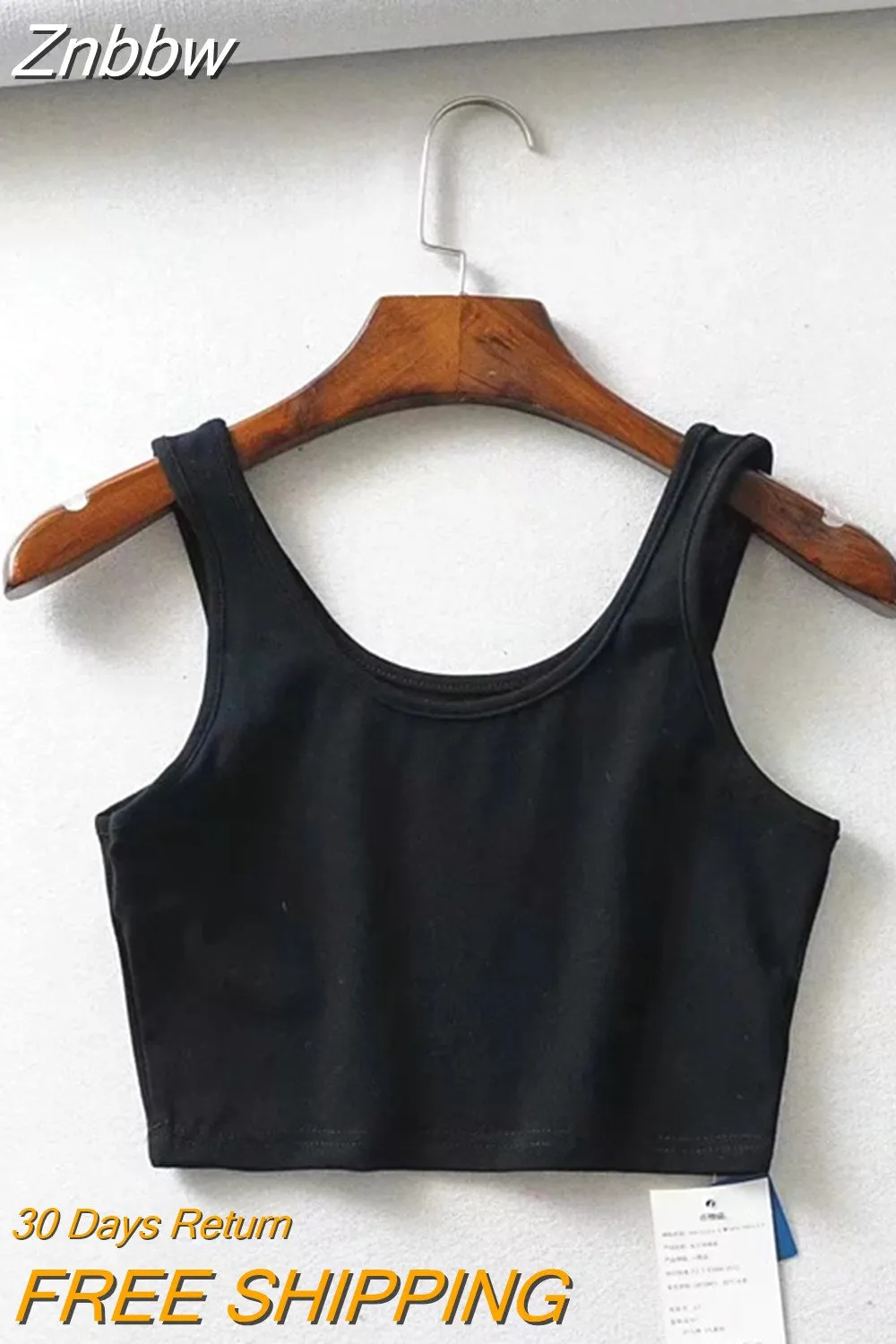 Znbbw women summer crop tops sleeveless short cotton u collar knitted bar - Image 3