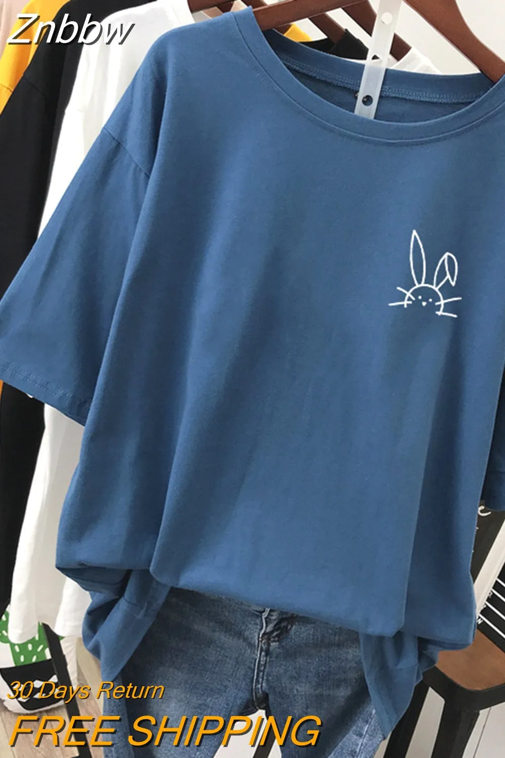 Znbbw 100 Cotton L-5XL Plus Size T Shirt Cartoon Print Tshirt Short Sleeve Women's Top Summer Kawaii Couple O Neck T Shirts - Image 4