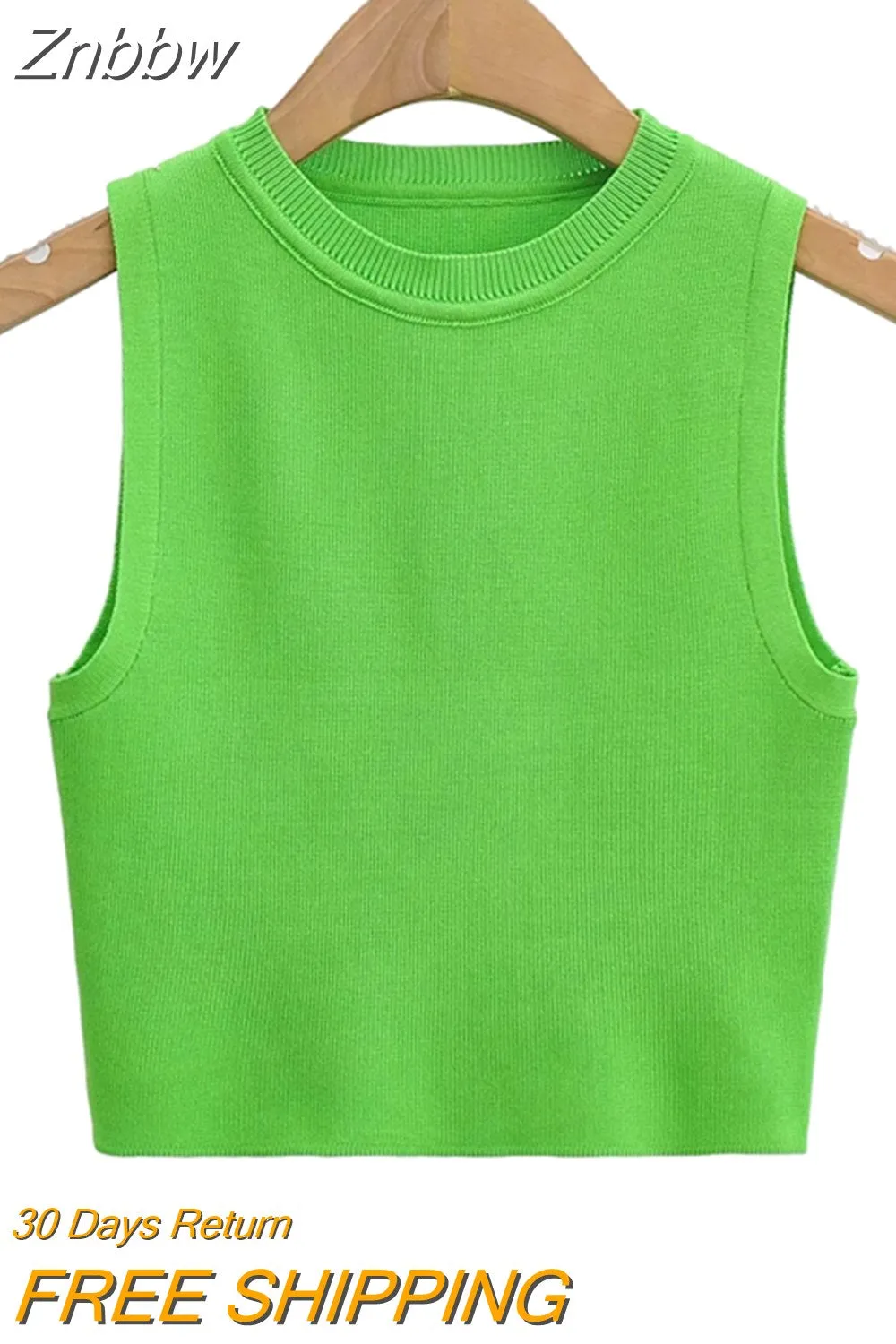 Znbbw Women Off Shoulder Tank Top Summer Knit Ribbed O Neck Sleeveless Skinny Vests 2023 Sexy Solid Basic Tops 202304 - Image 4