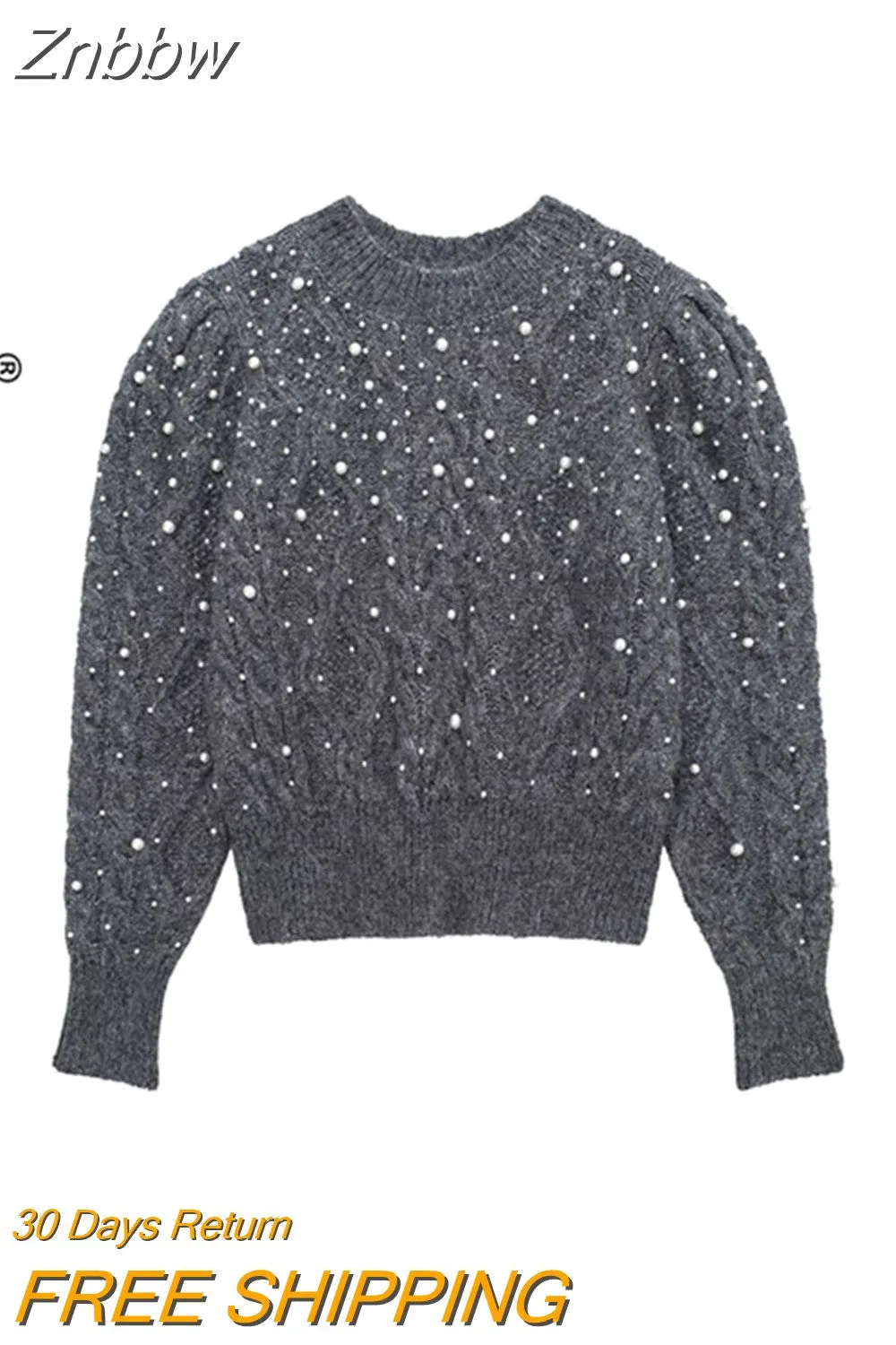 Znbbw Women Knit Pullover Silver Thread Long Sleeved O Neck Blouse Loose Sweater Top Female