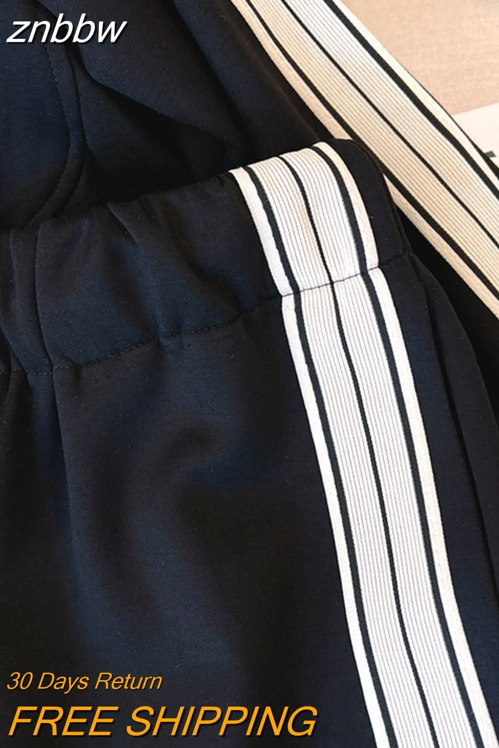 znbbw Women's Two Piece Black Sport Set  Long sleeves Zipper Coat and Pants Tracksuit Female Casual Matching Sets Sportswear Fall 2023 - Image 2