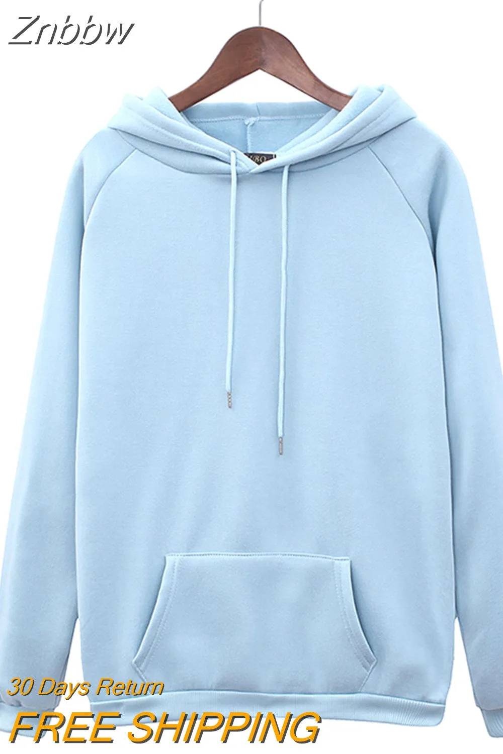 Znbbw ????????? velvet Black Hood Hoodies Ladies Long Sleeve Casual Hooded Sweatshirt Dress Pullover ?????????? women Sweatshirt - Image 5