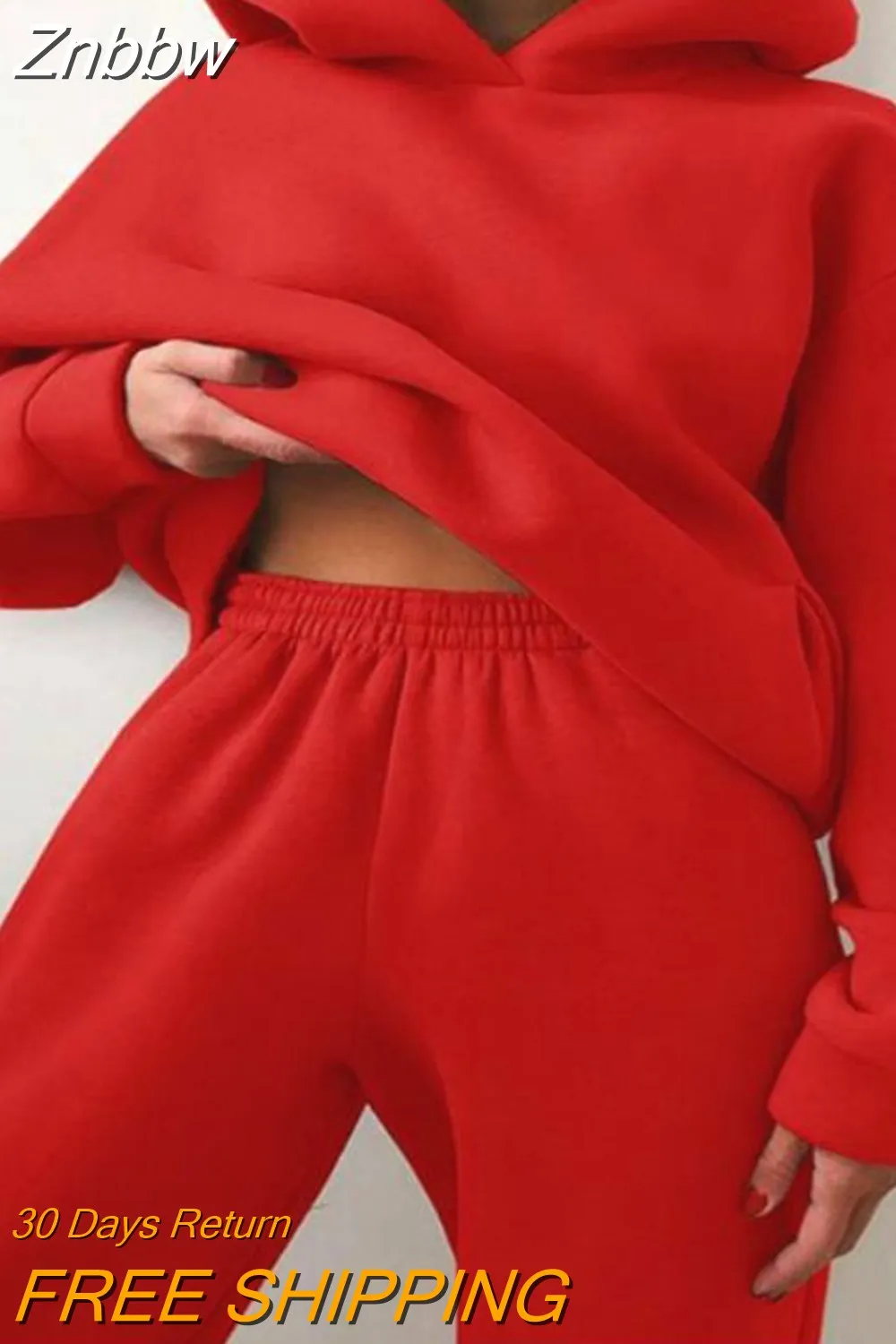 Znbbw Women Tracksuit Solid Casual Long Sleeve Sweatershirts with Trousers Suit Sports Hoodie Sportswear Winter 2023 Two Piece Sets - Image 14