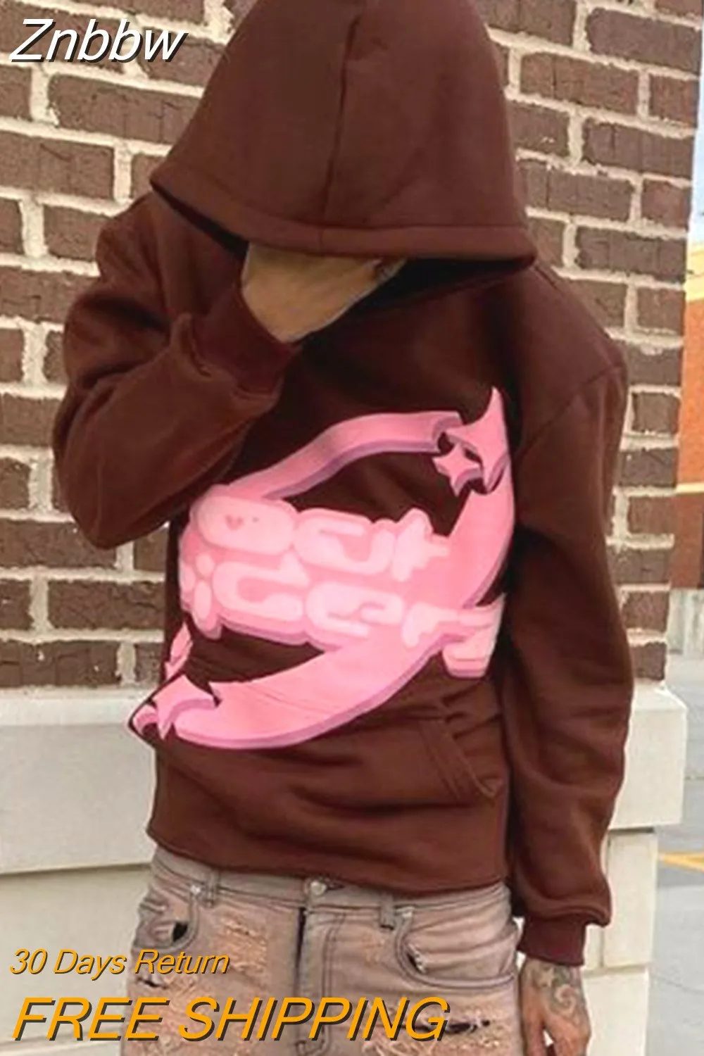 Znbbw Fashion Star Letter Print Men's Hoodie Sweatshirt Gothic Sport Coat Long Sleeve Oversized Hoodie Jacket Y2K Hooded Pullover 0410 - Image 4