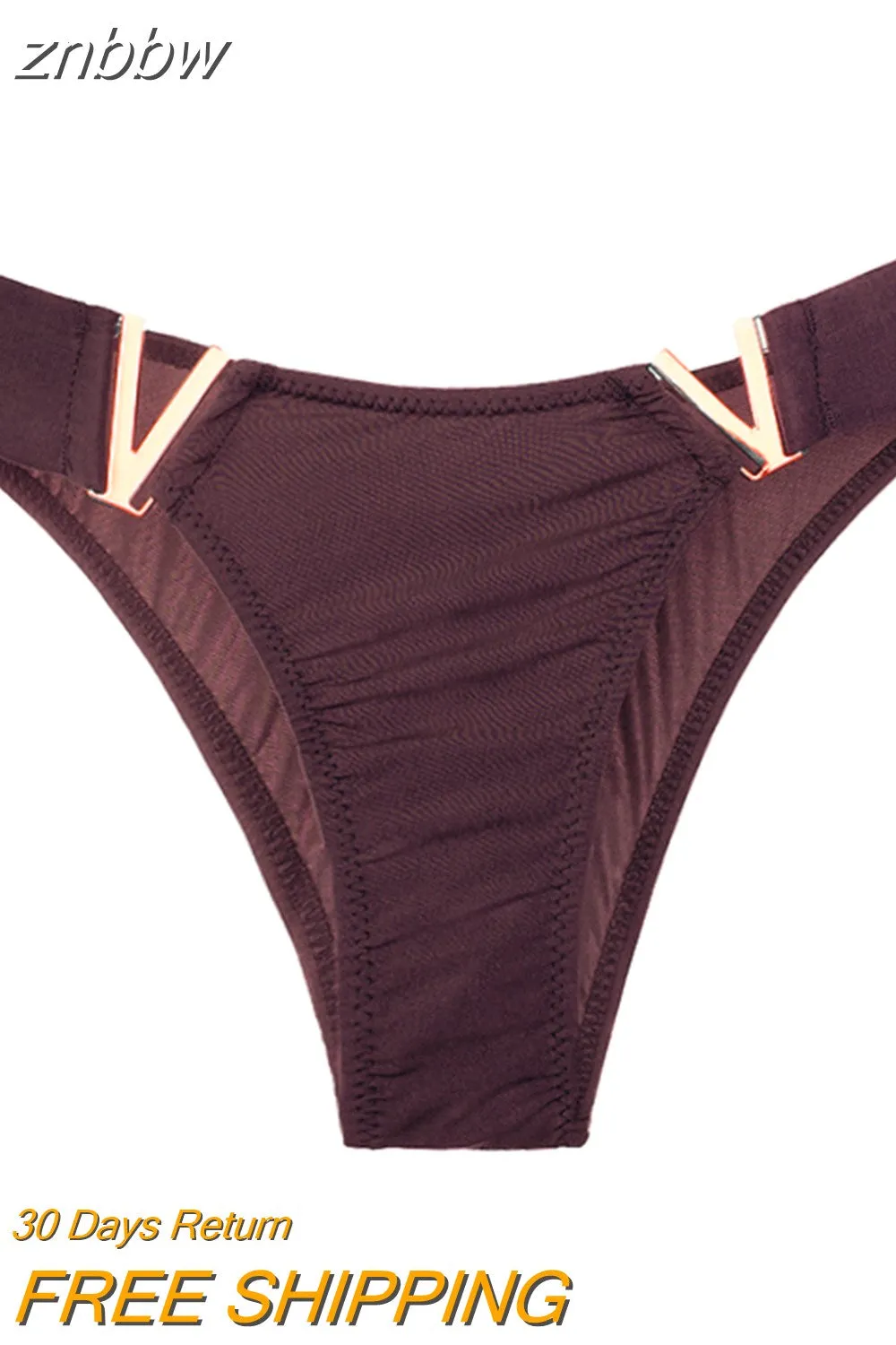 znbbw Fashion Sexy Panties Seamless Women Underwear Low Rise Thongs V-Shaped Metal Decor Panties Bikini Briefs High Fork Briefs - Image 7