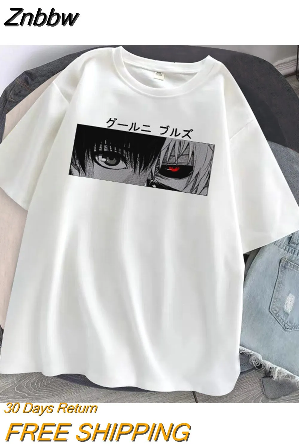 Znbbw Anime Punk Tokyo Ghoul eye Loose Hoody Streetwear Harajuku Casual Cool Chic Cartoon Streetwear Women Streetwear - Image 5