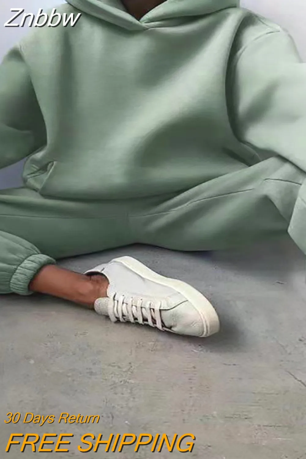 Znbbw Women Tracksuit Solid Casual Long Sleeve Sweatershirts with Trousers Suit Sports Hoodie Sportswear Winter 2023 Two Piece Sets - Image 4