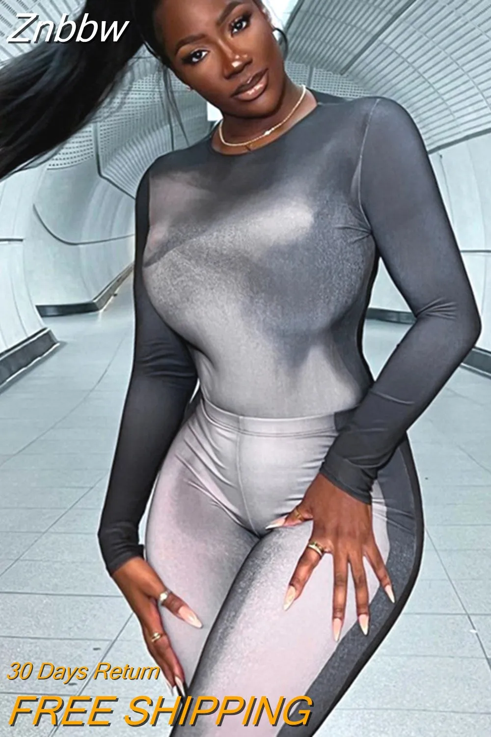 Znbbw Women Long Sleeve T Shirt Bodysuit Long Pants Two Piece Sets Outfits 2023 Fall Clothing Wholesale Items For Business