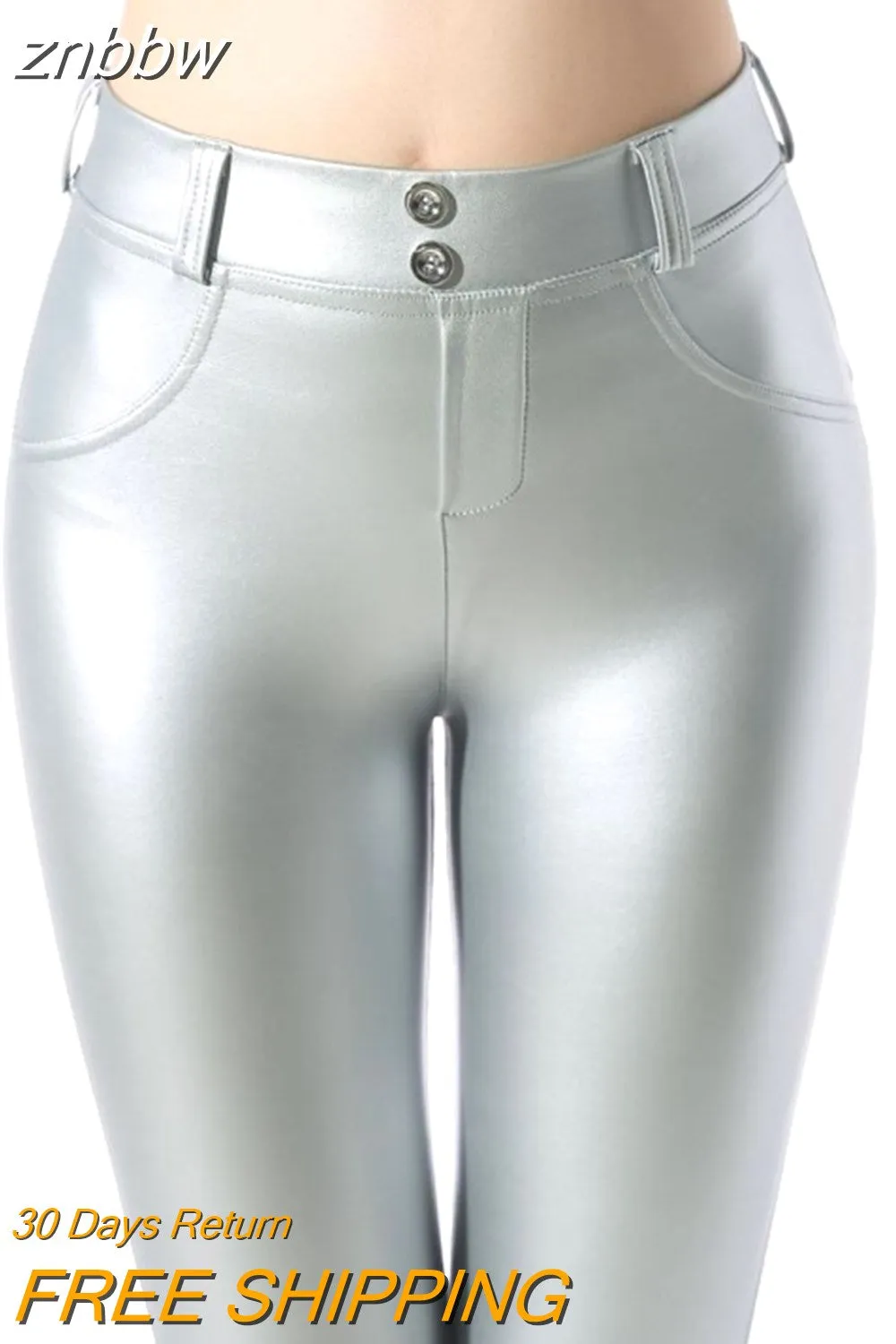 znbbw Faux Pu Leather Leggings Women Leggins High Waist Sexy Black Leggings Push Up Jegging Warm Winter Leggings Women Pants 0410 - Image 4