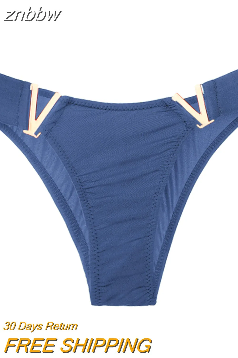 znbbw Fashion Sexy Panties Seamless Women Underwear Low Rise Thongs V-Shaped Metal Decor Panties Bikini Briefs High Fork Briefs - Image 5