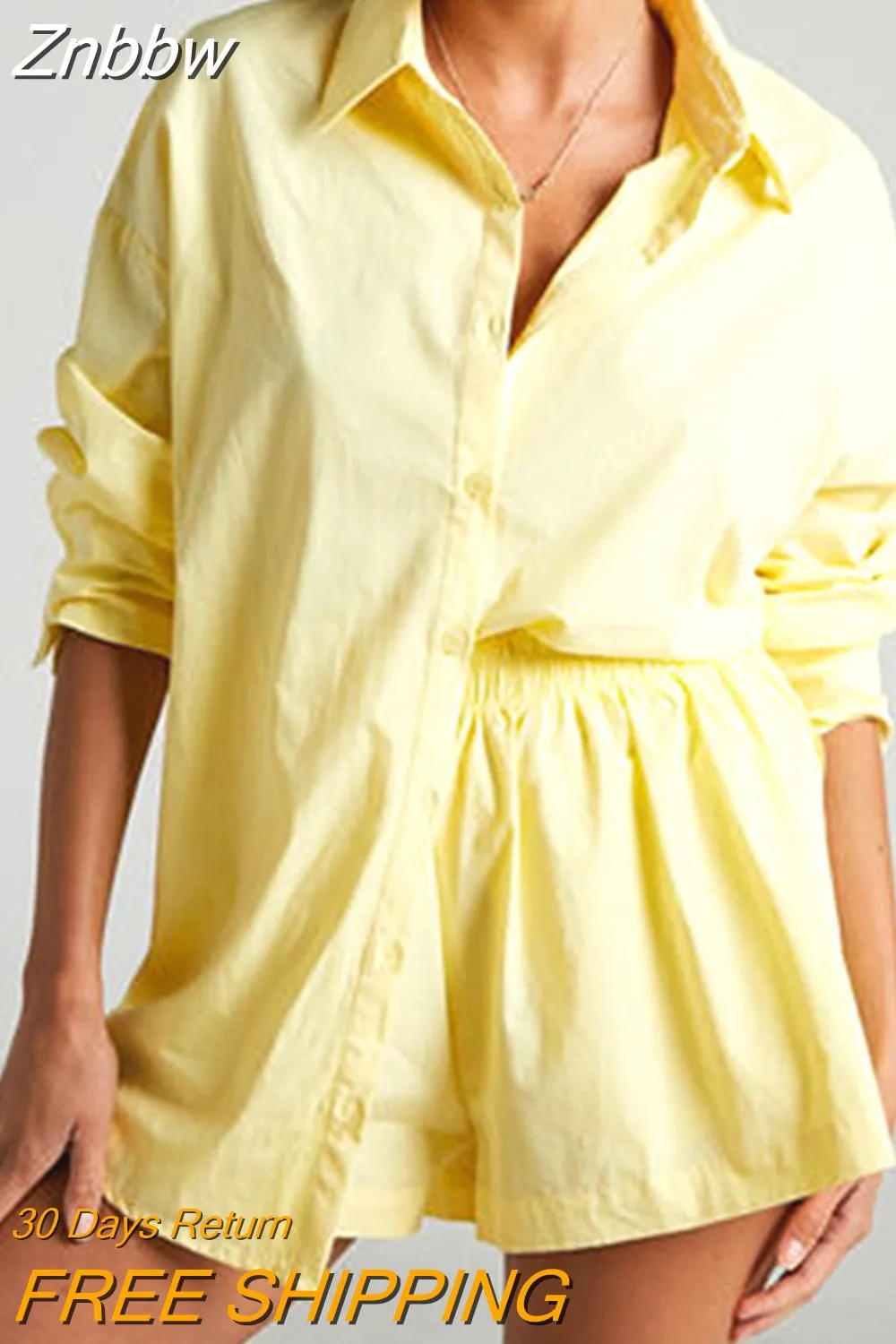 Znbbw Women Tracksuit 2023 Shirt Shorts Two Piece Set Cotton Fashion Clothing Outfits Women Blouses Women's Summer Suit Tracksuits - Image 5