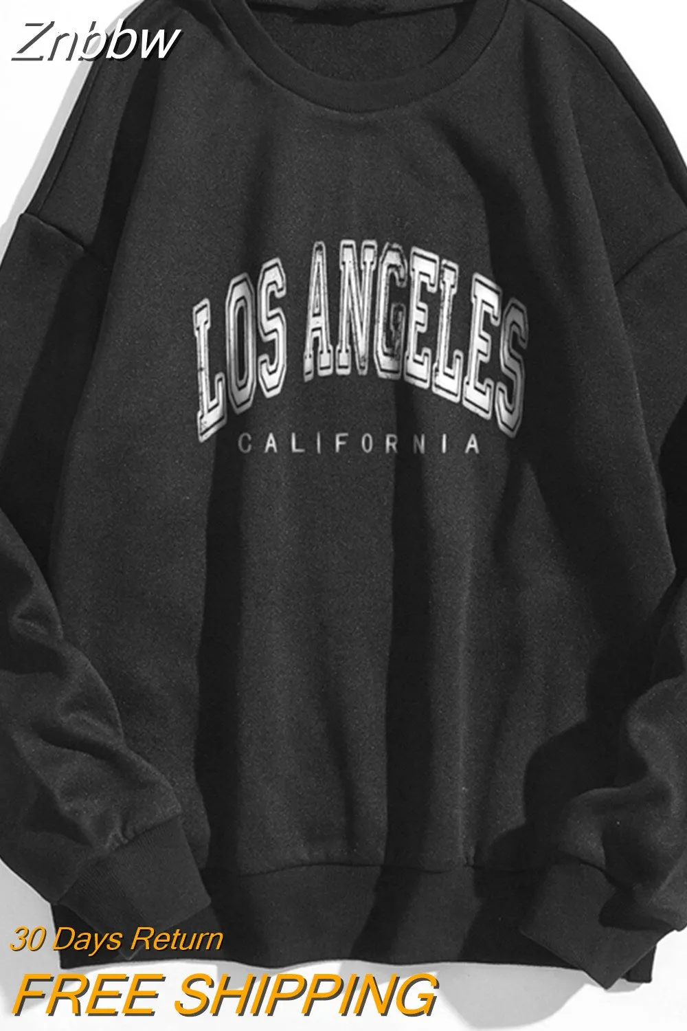 Znbbw Women Y2K Hoodies Hip Hop Letter Oversized Casual Streetwear Long Sleeve Pullover Vintage Autumn Winter Fashion Sweatshirts Tops - Image 7