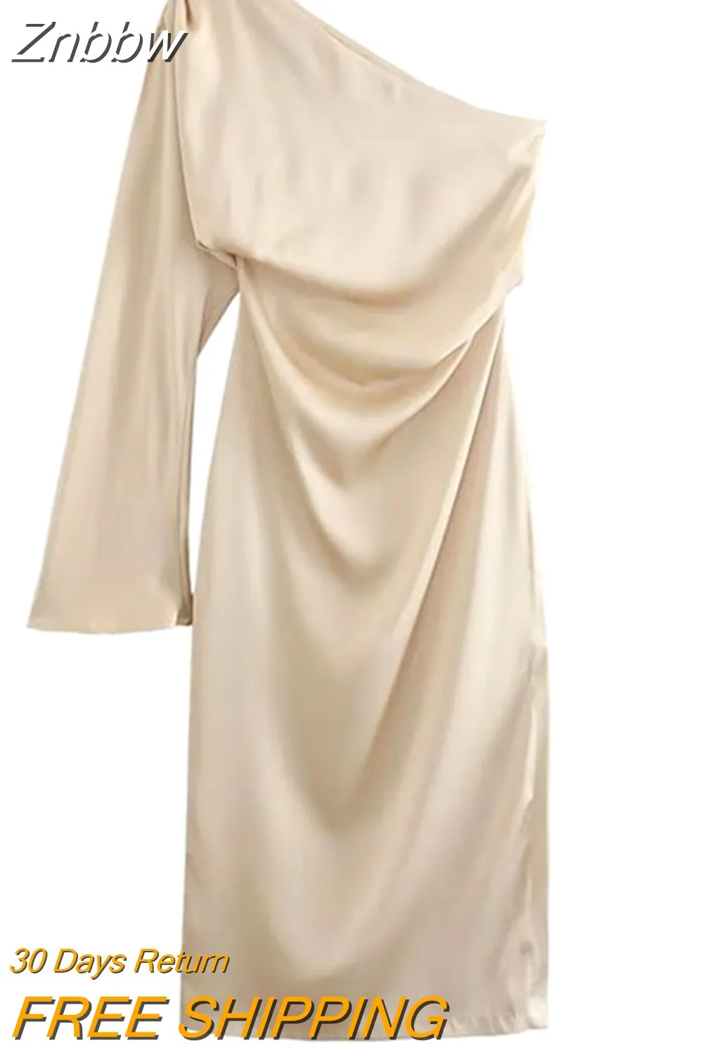 Znbbw Women Solid Sexy Party Dresses Women Single Long Sleeve Slim Bodycon Lady Casual Midi Dress 202306 - Image 3