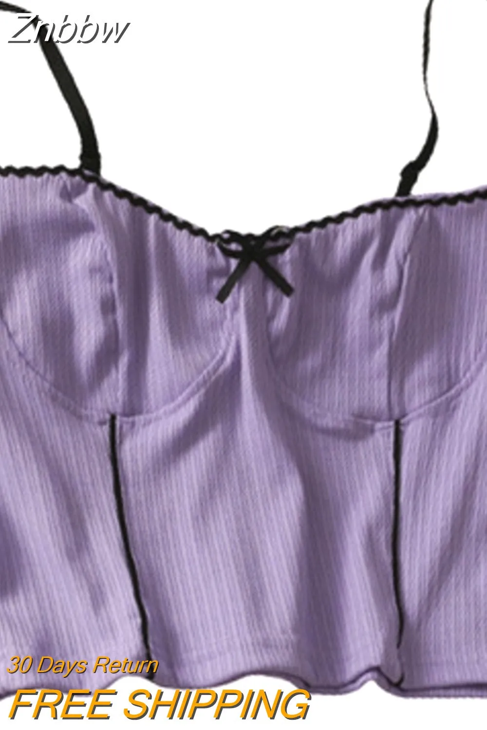 Znbbw Women Purple Knitted Crop Tops Straps Sexy Camis Tops Women Cute Crop Tops For Summer Y2K Tops For Women 2023 Summer - Image 8