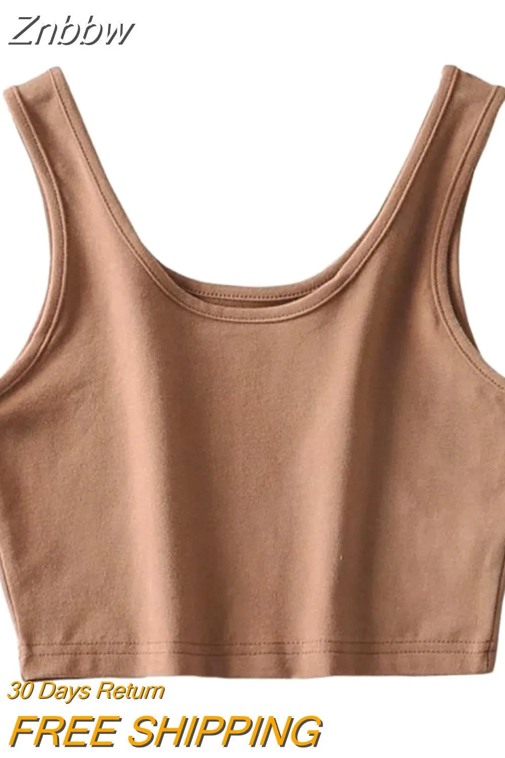 Znbbw women summer crop tops sleeveless short cotton u collar knitted bar - Image 5