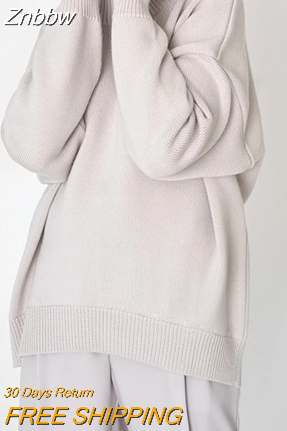 Znbbw Women Turtleneck Sweater Elegant Loose Lazy Winter Vintage Thick Warm Pullover Long Sleeve Top Casual Loose Knitted Sweaters - Image 8