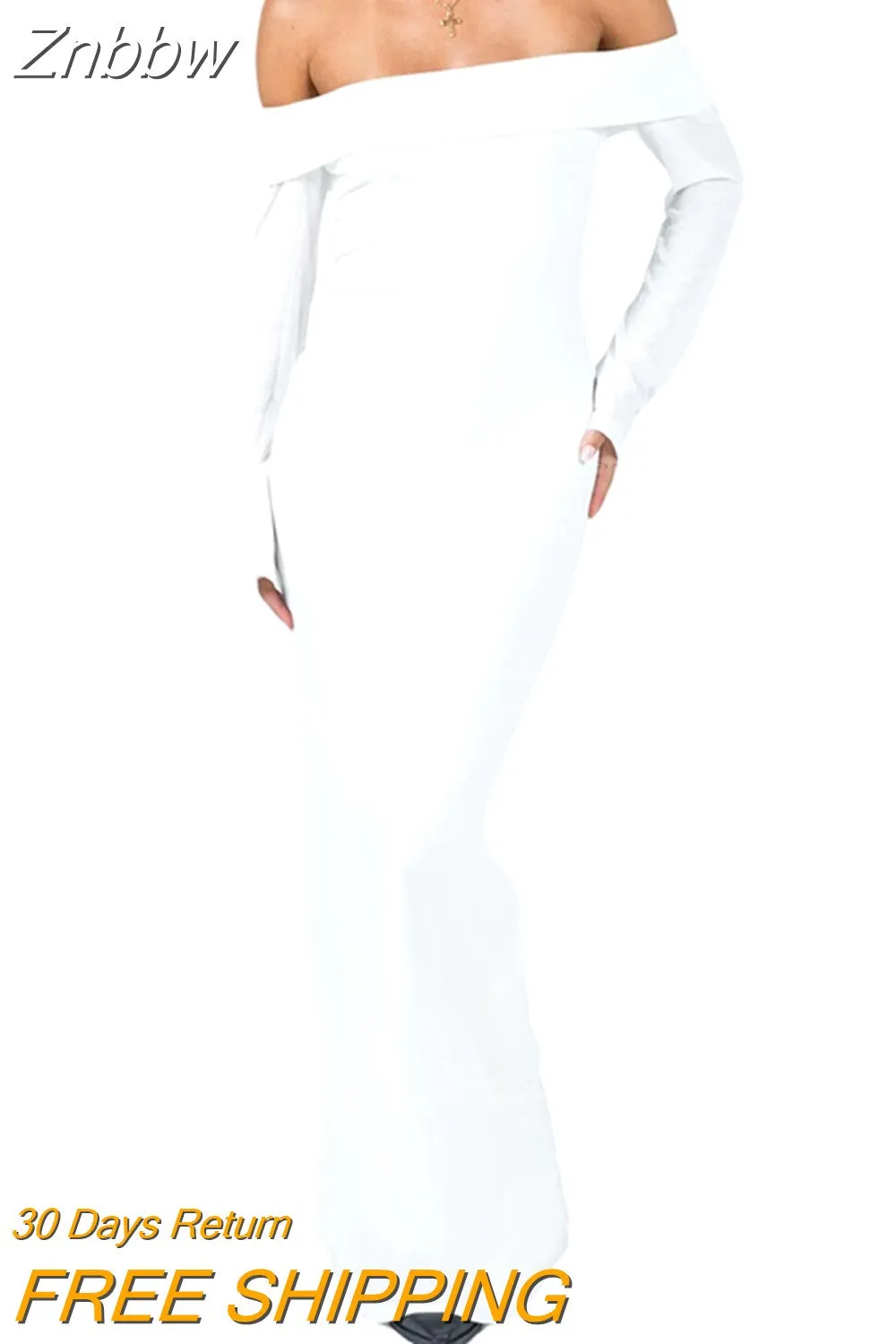 Znbbw Women Off Shoulder Bodycon Satin Dress Elegant Backless Spaghetti Strap Bodycon Long Dress Formal Outfit - Image 8