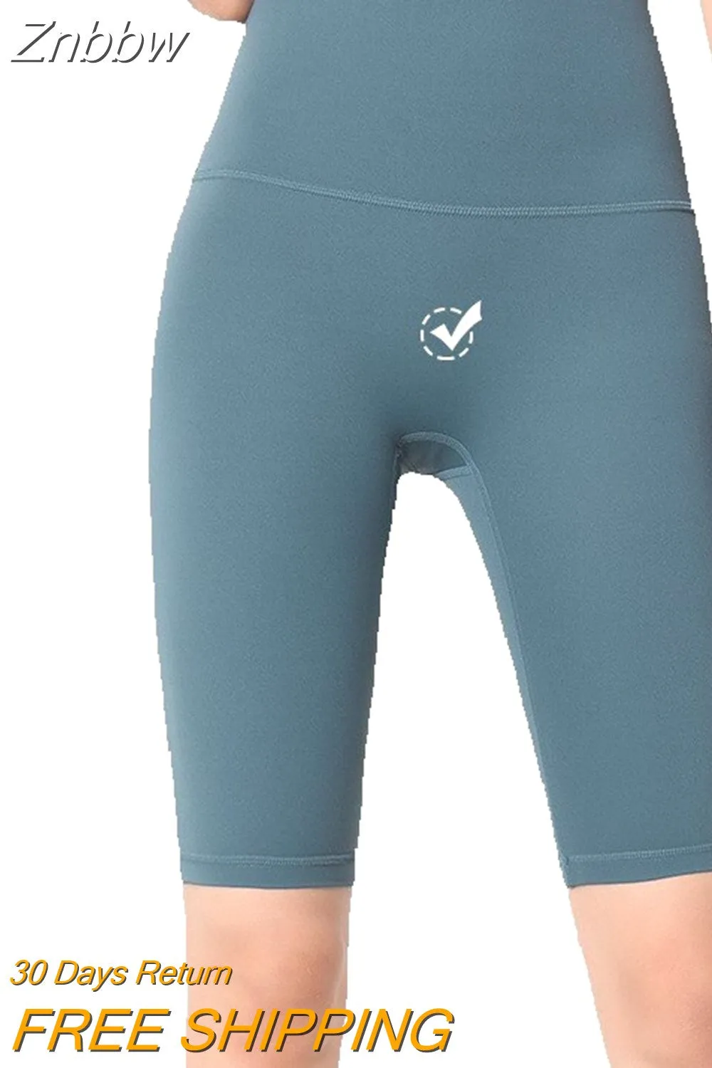 Znbbw Five Point Leggings Women Cycling Shorts Hip Lift Yoga Shorts Pants Nude Fabric Gym Run Fitness Pants Tight Riding Shorts