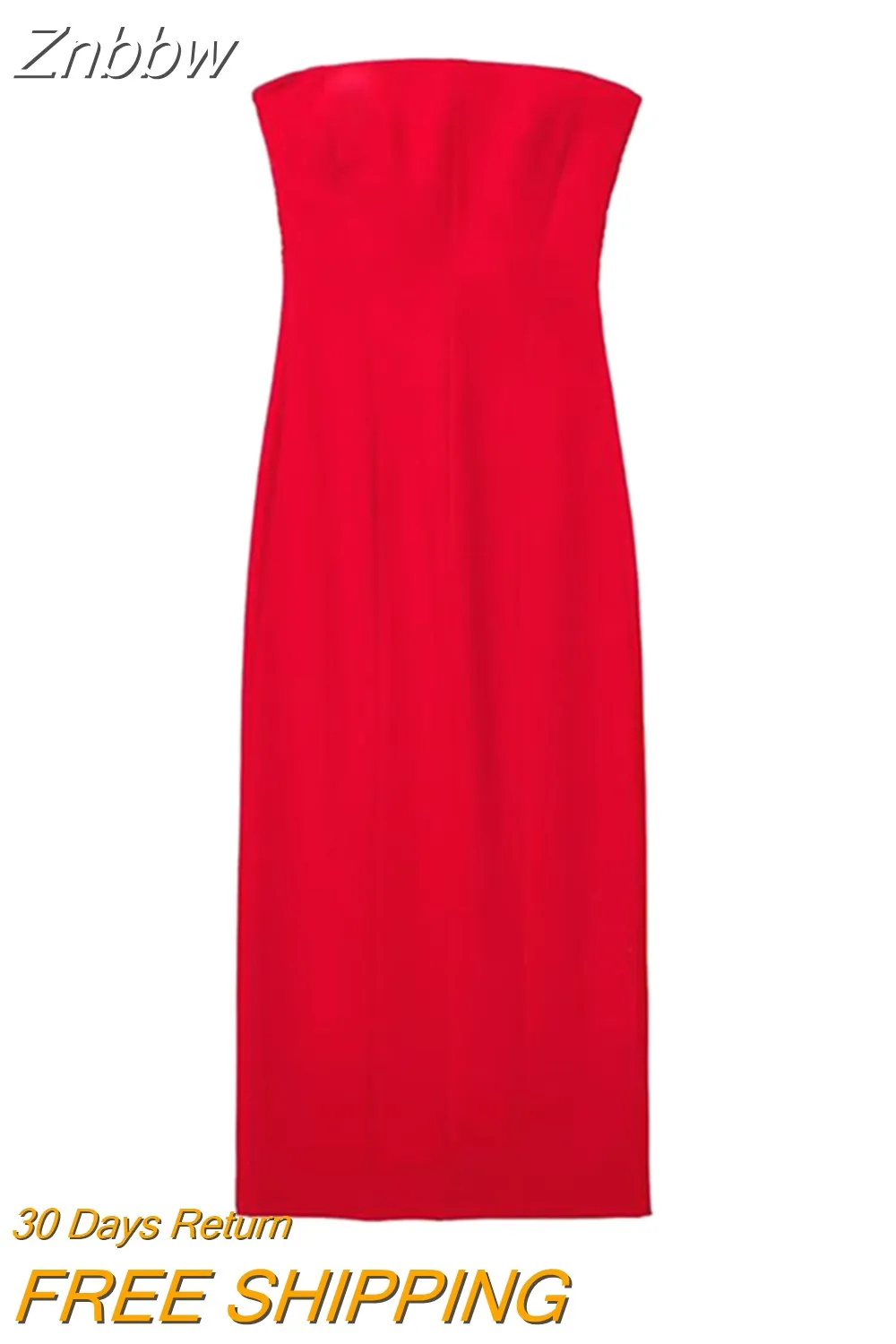Znbbw Red Corset Mid Dresses Women Elegant Sleeveless Off Shoulder Mix Dresses 2023 Spring Summer High Street Outwear Vestidos