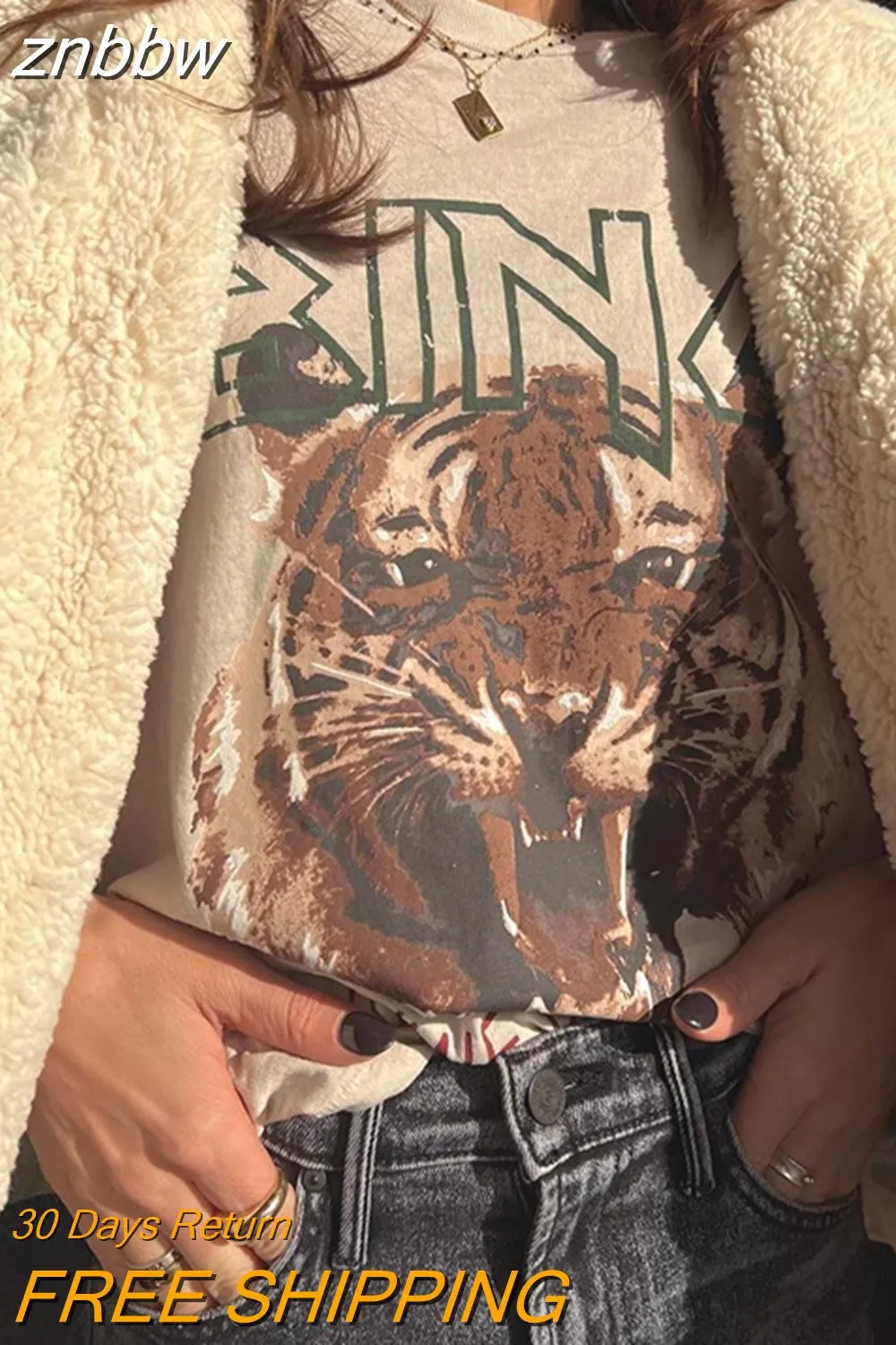 znbbw Printing graphic Women T-Shirt Vintage Style T shirts Short Sleeve Loose Cotton Crew Neck Tops Tee 2023 Summer Casual Y2K