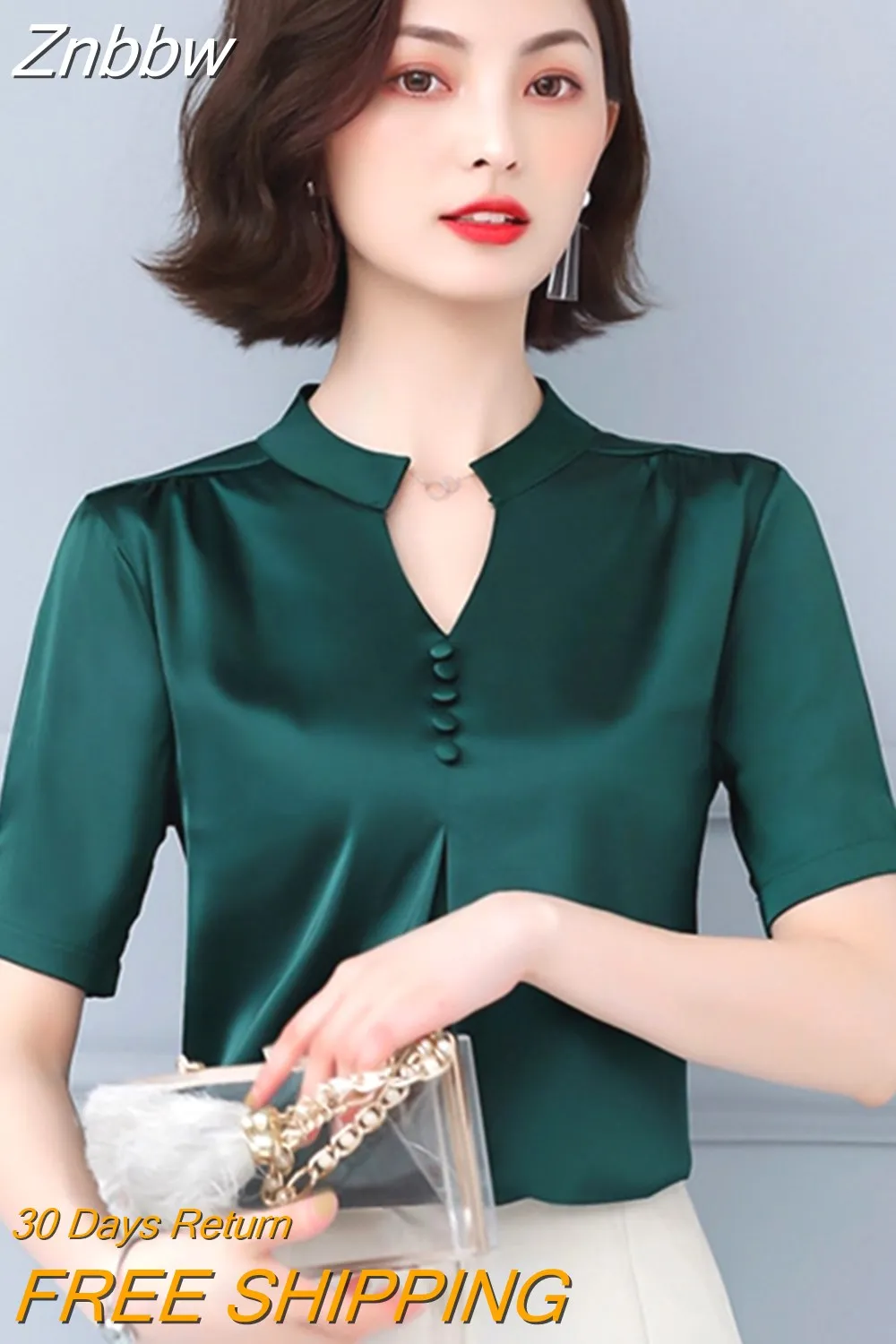 Znbbw Blouse Women Short Sleeve V-Neck Chiffon Blouse Shirt Tops Women Blusas Mujer De Moda 2023 Verano Blouses Shirts E799